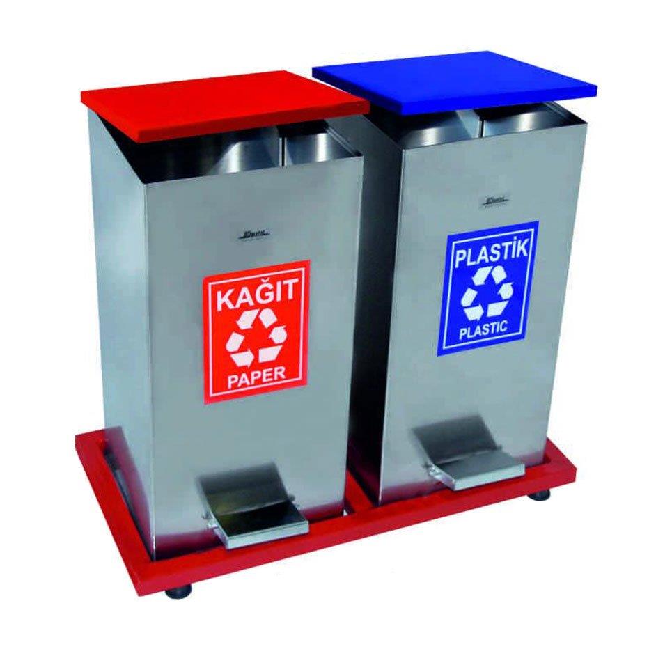 İkili Geri Dönüşüm Çöp Kovası