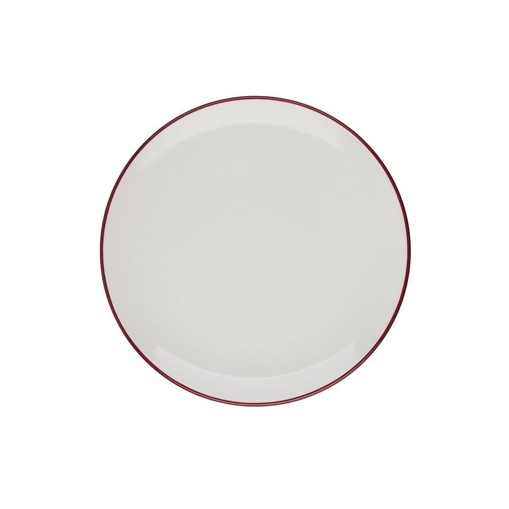 Modest Maroon Lona Düz Tabak 23 cm 