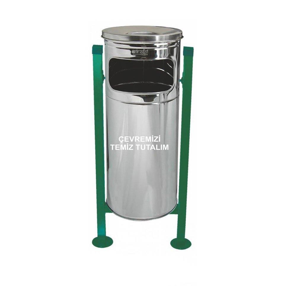 Paslanmaz Çelik Ayaklı Çöp Kovası