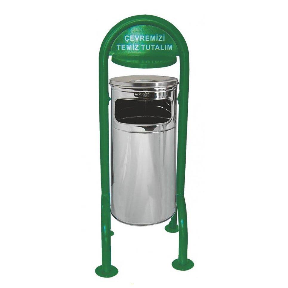 Paslanmaz Çelik Ayaklı Çöp Kovası