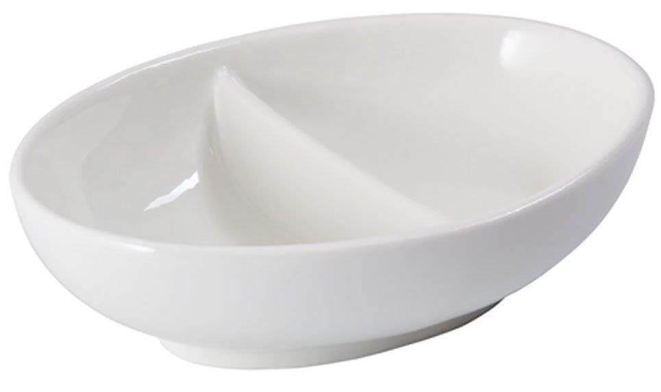 Porselen Minimal Bölmeli Kase Beyaz
