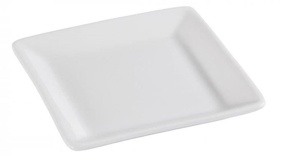 Porselen Minimal Düz Tabak Beyaz