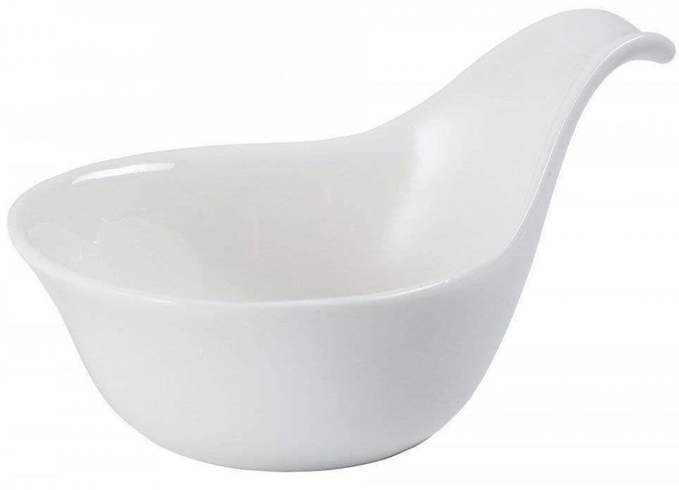 Porselen Minimal Kaşık Kase Beyaz