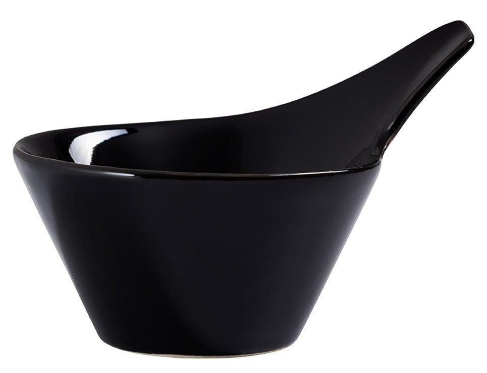 Porselen Minimal Kaşık Kase Siyah