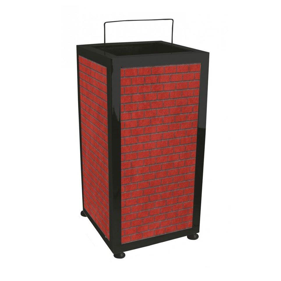 Tuğla Dekorlu Çöp Kovası