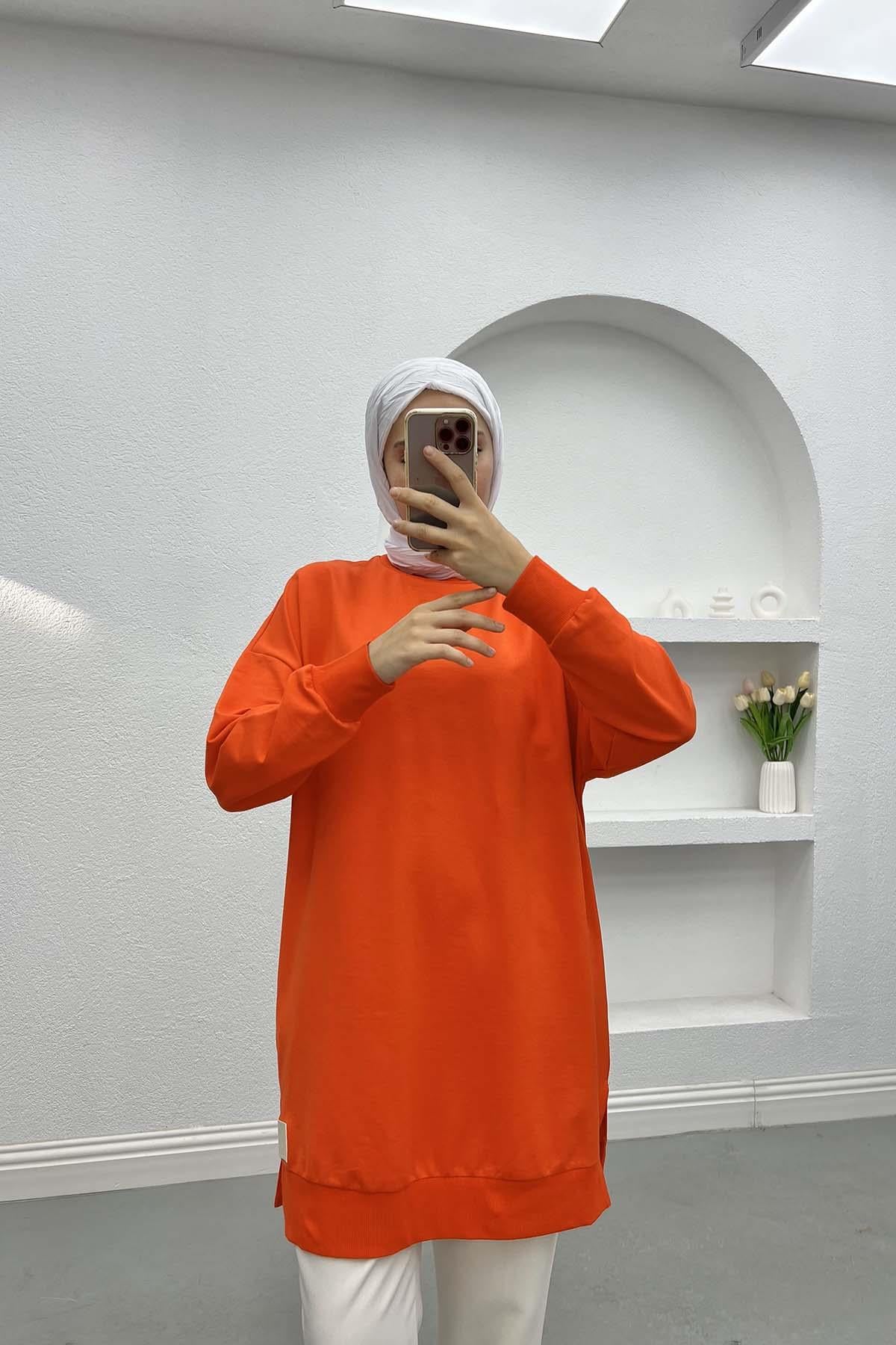 Armalı Sweatshirt Mercan