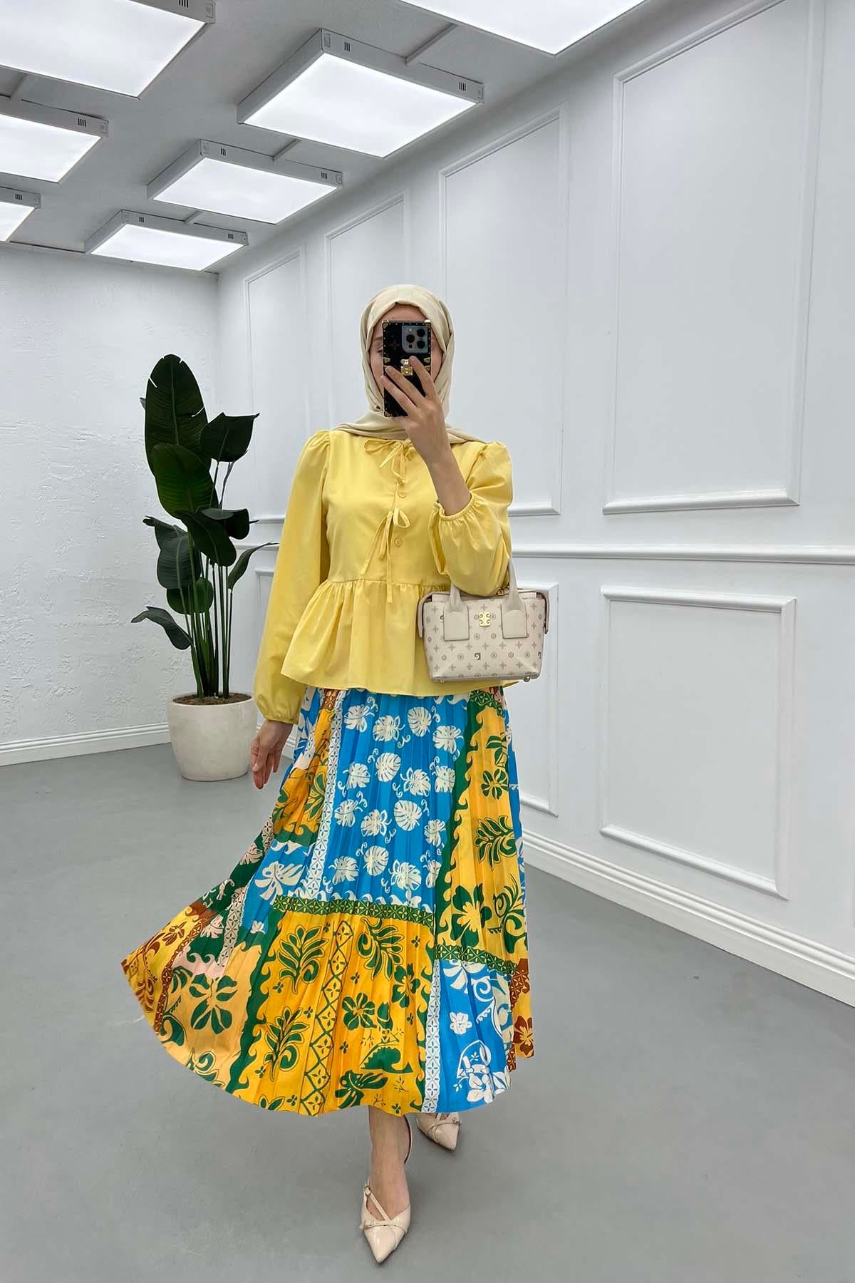 Bağlamalı Bluz Sarı