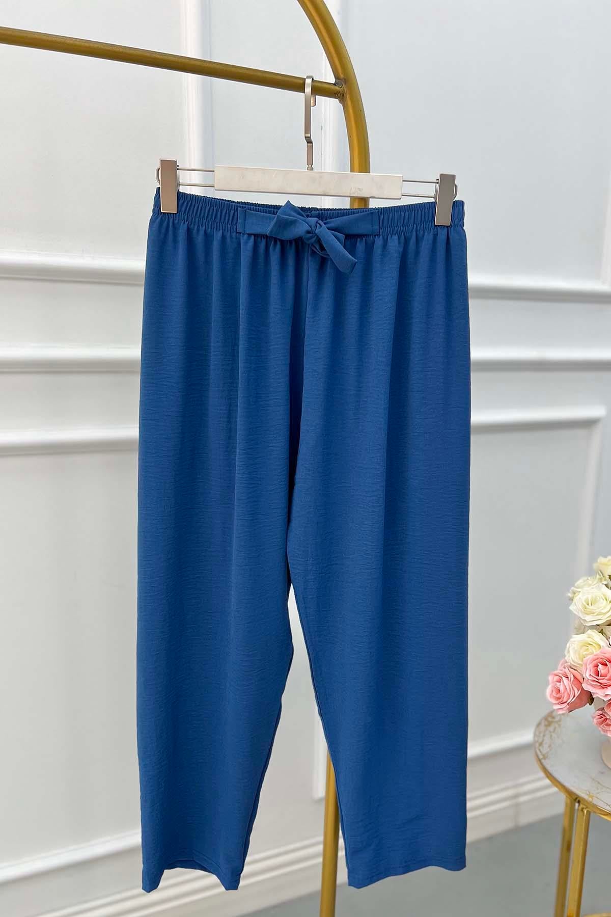 Bağlamalı Pantalon İndigo