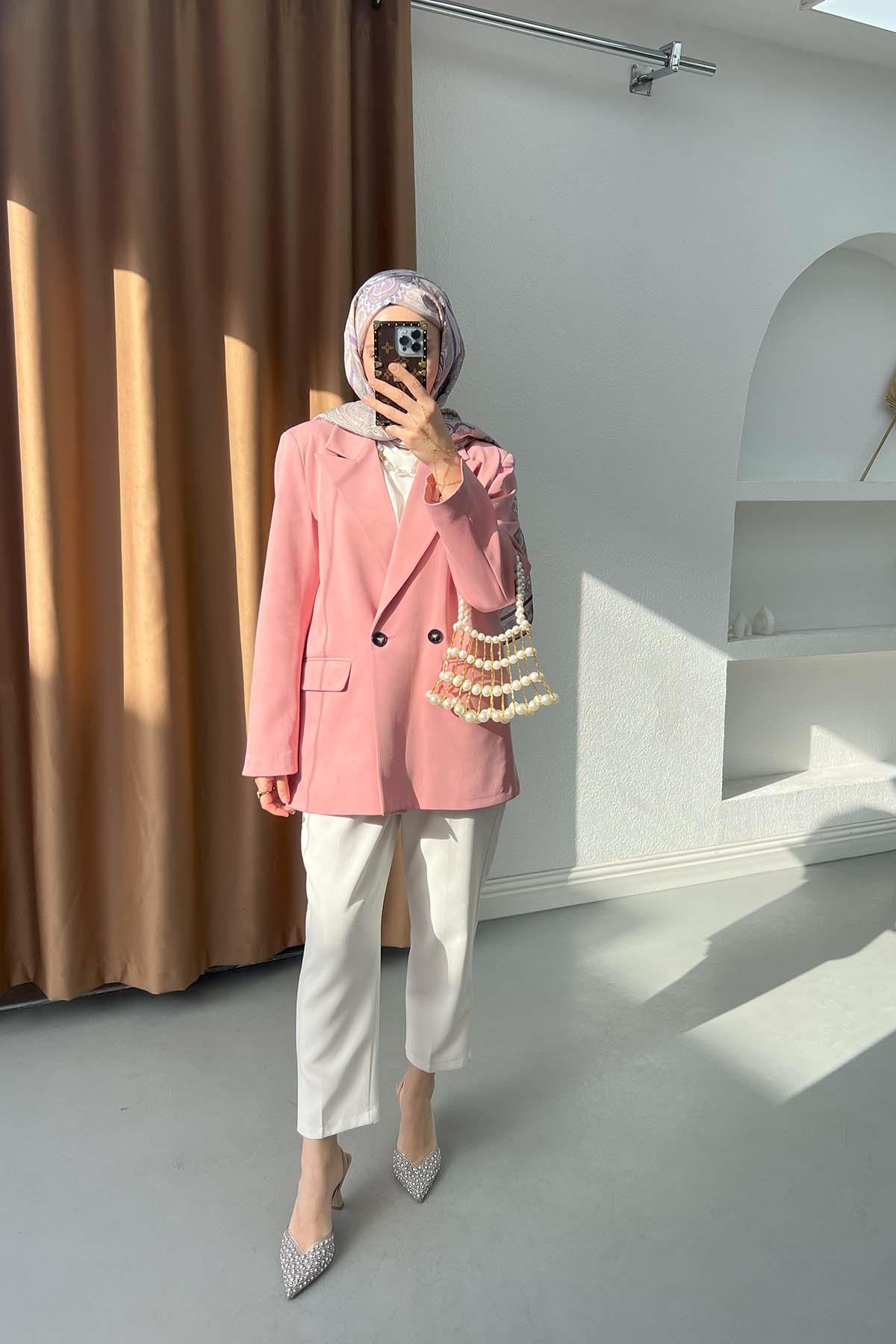 Blazer Ceket Pudra