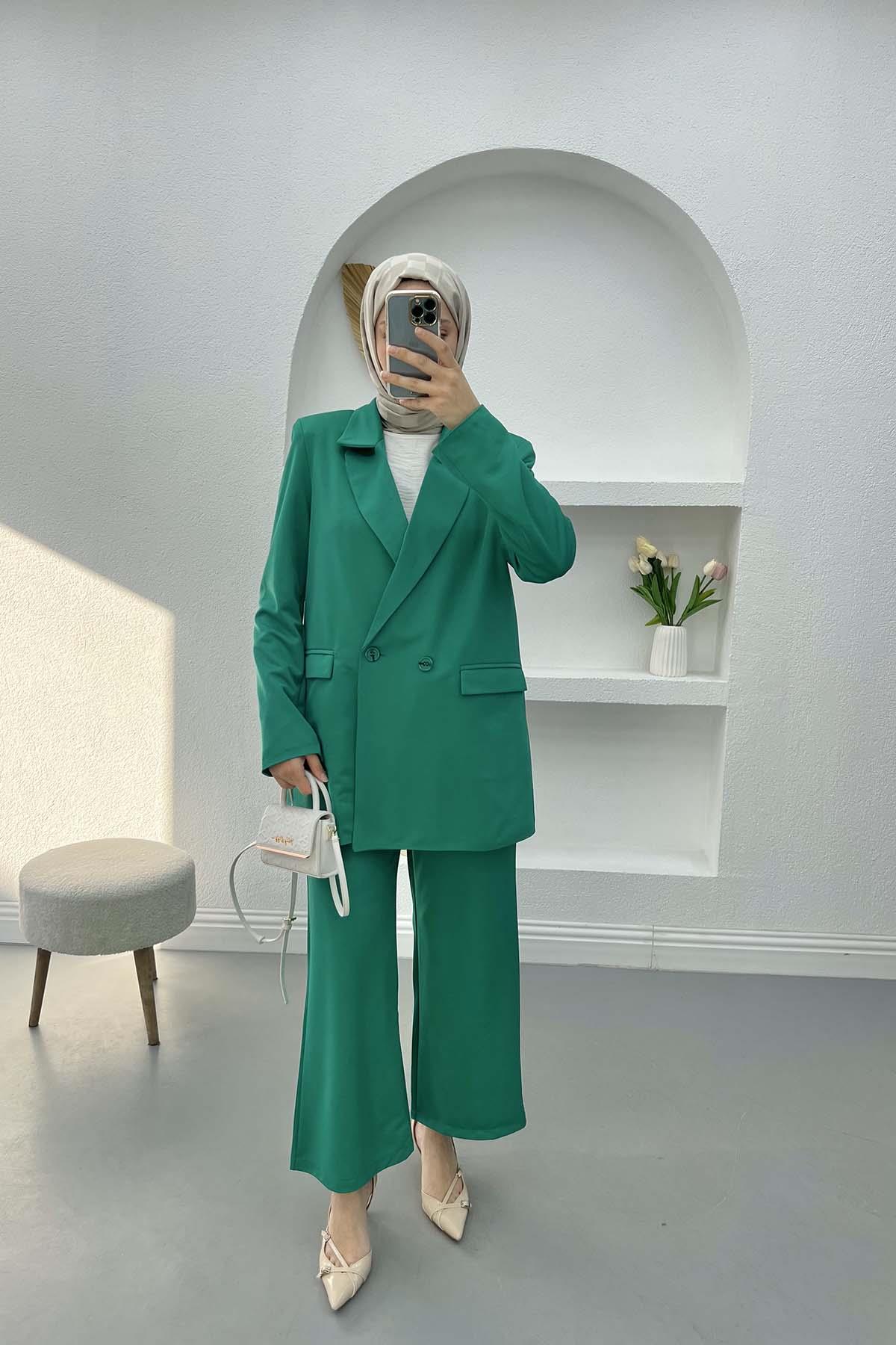 Blazer Ceket Takım Benetton Yeşil
