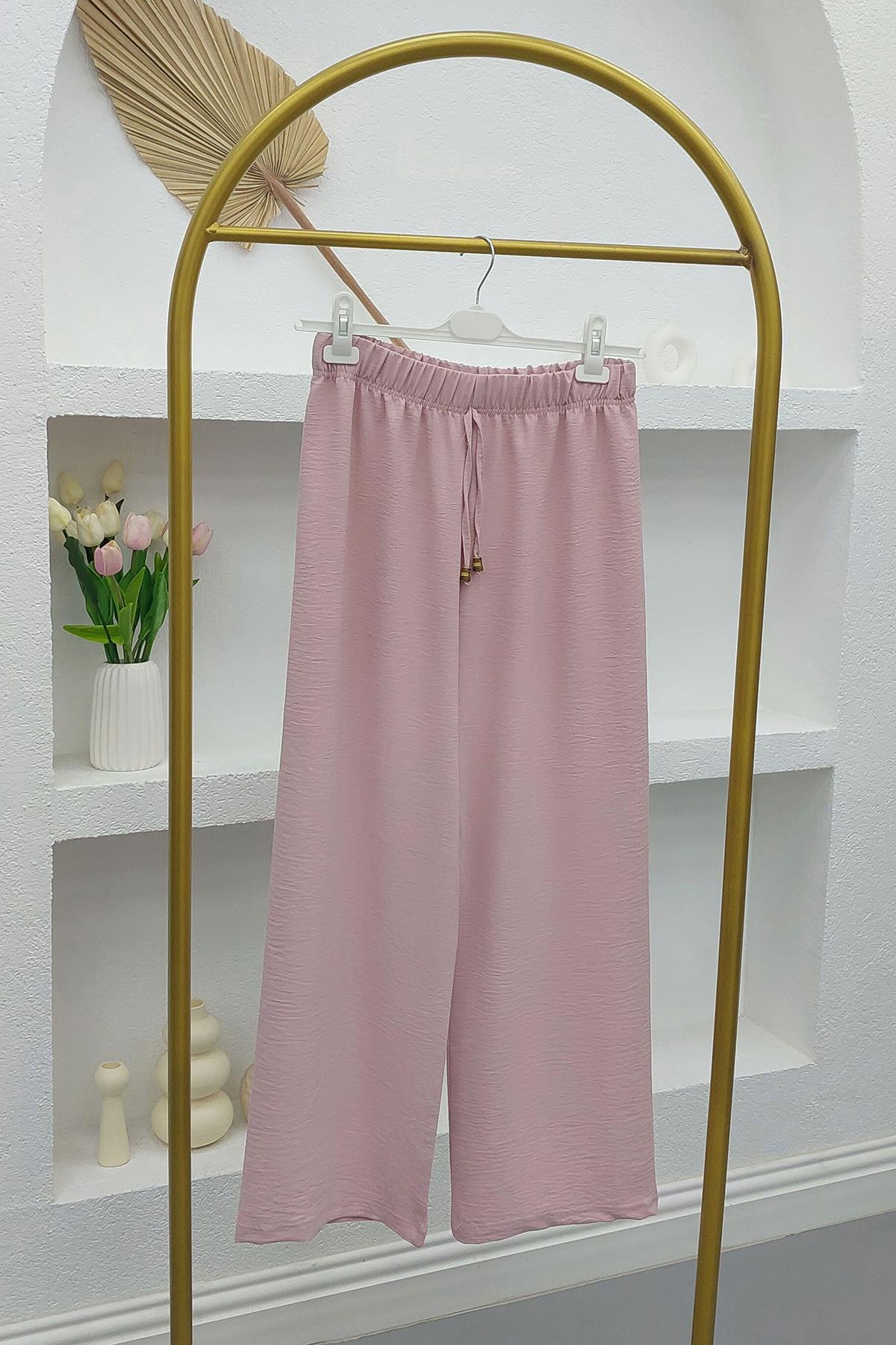 Bol Paça Pantolon Pembe