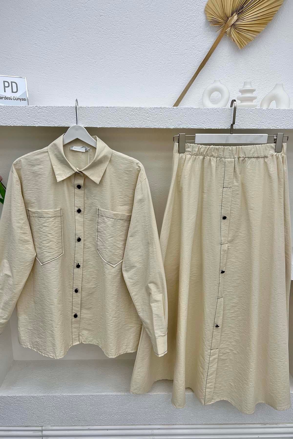 Cepli Paraşüt Takım Ekru