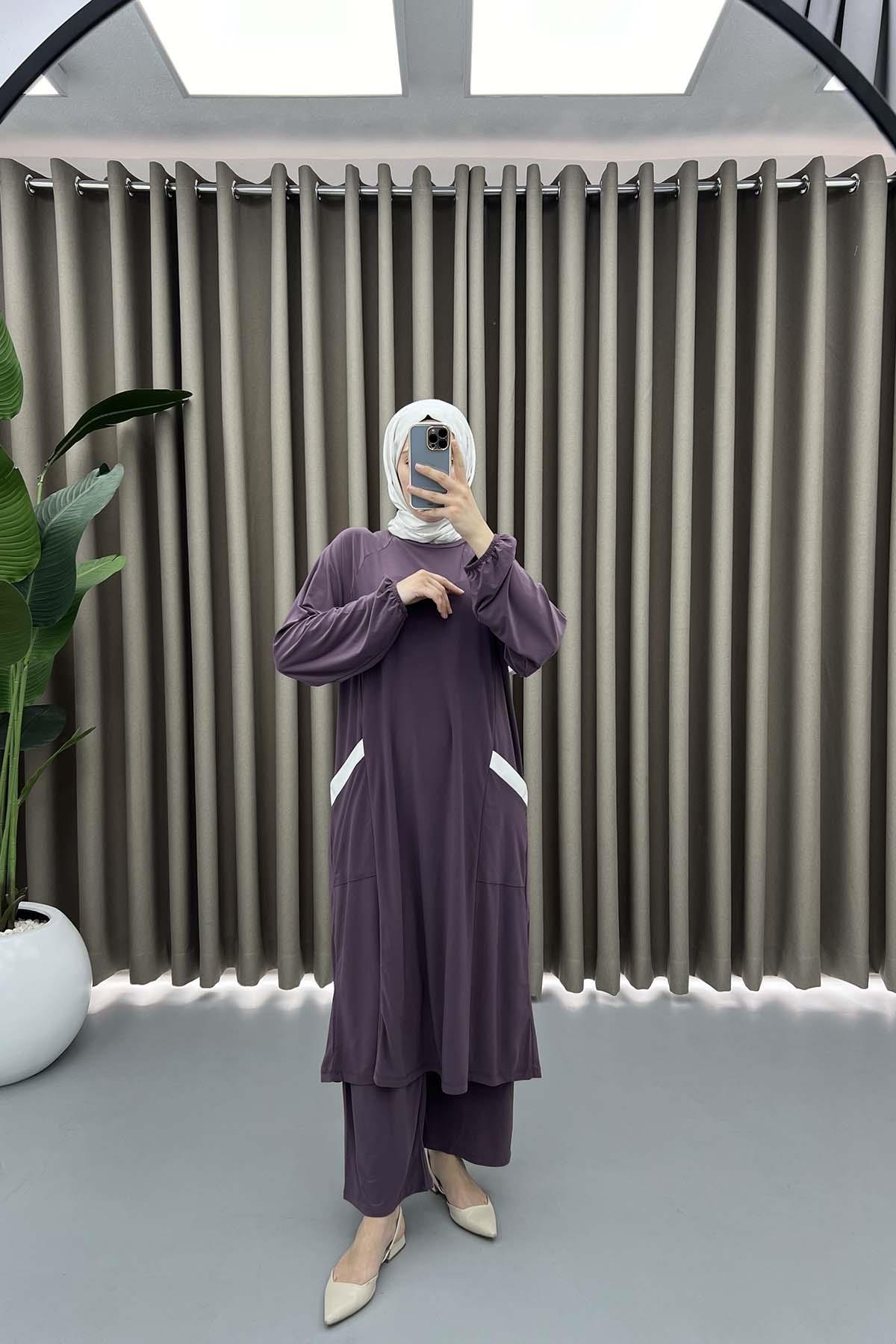 Cepli Tunik Takım Mor