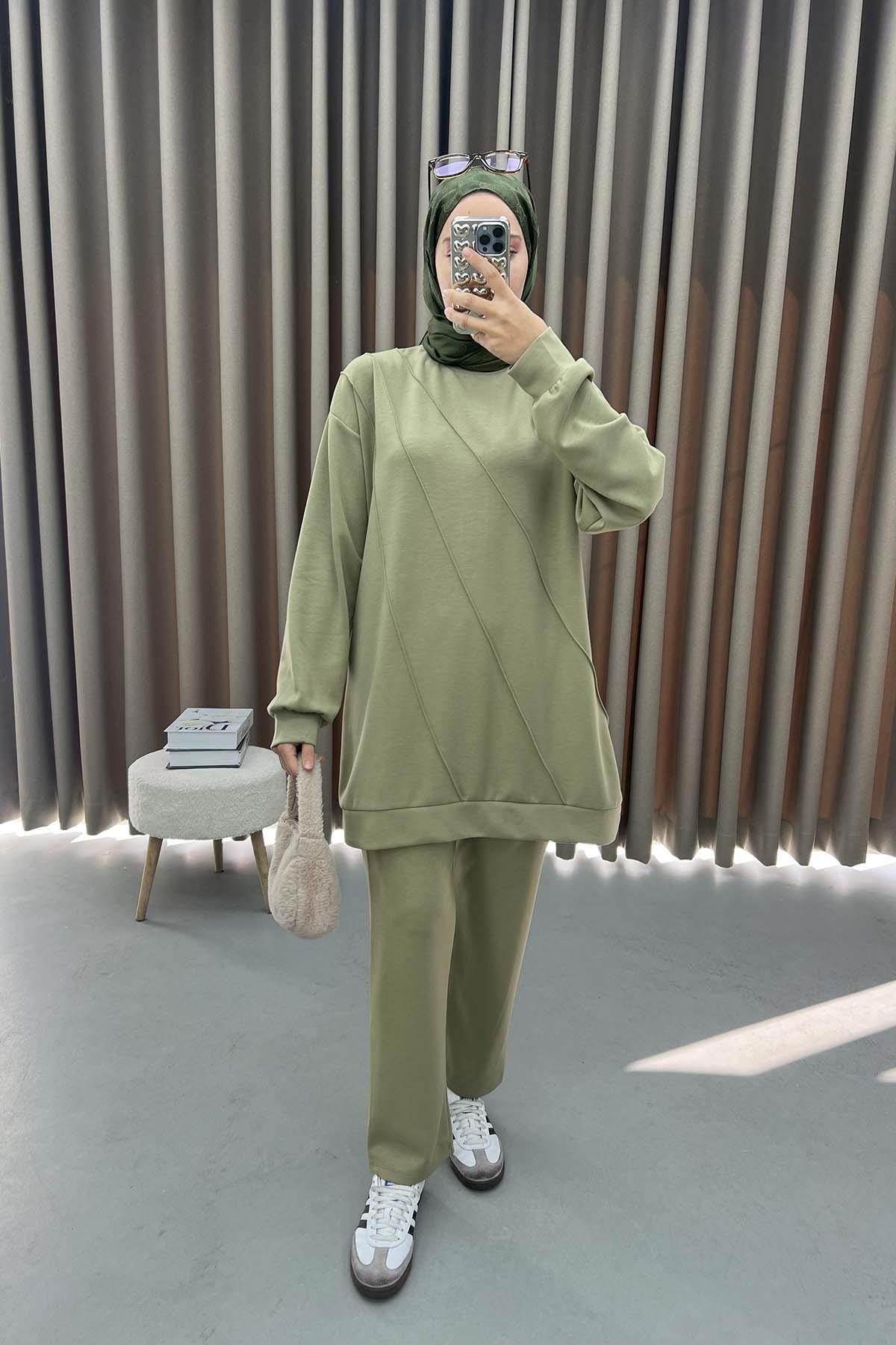 Çımalı Tunik Takım Soft Yeşil