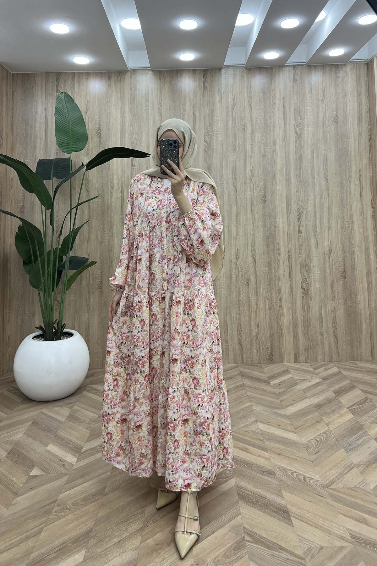 Desenli Mango Elbise Çok Renkli