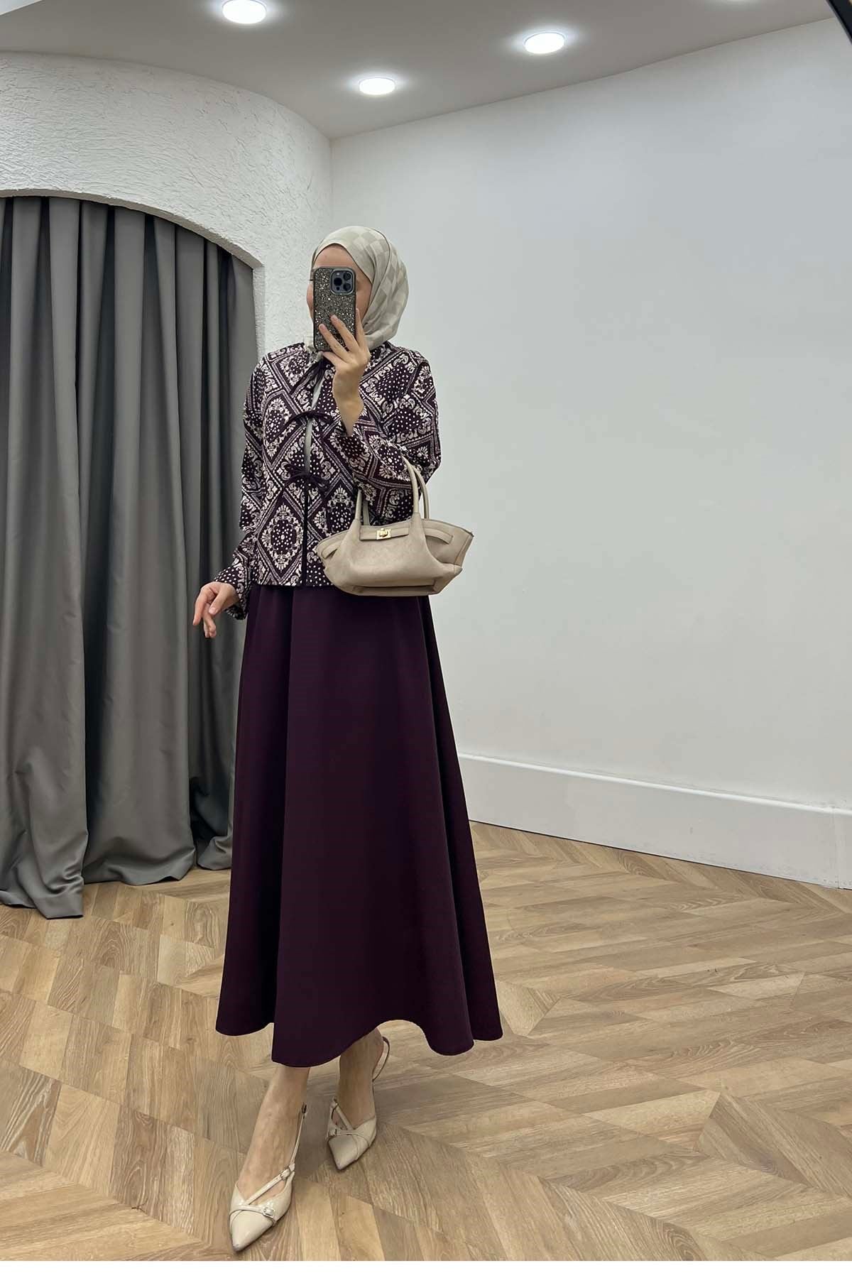 Etnik Desen Nova Takım Mürdüm