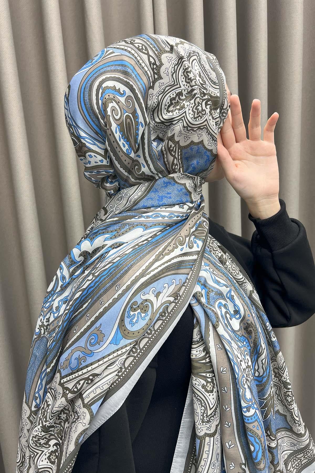 Etro Desenli Şal Mavi