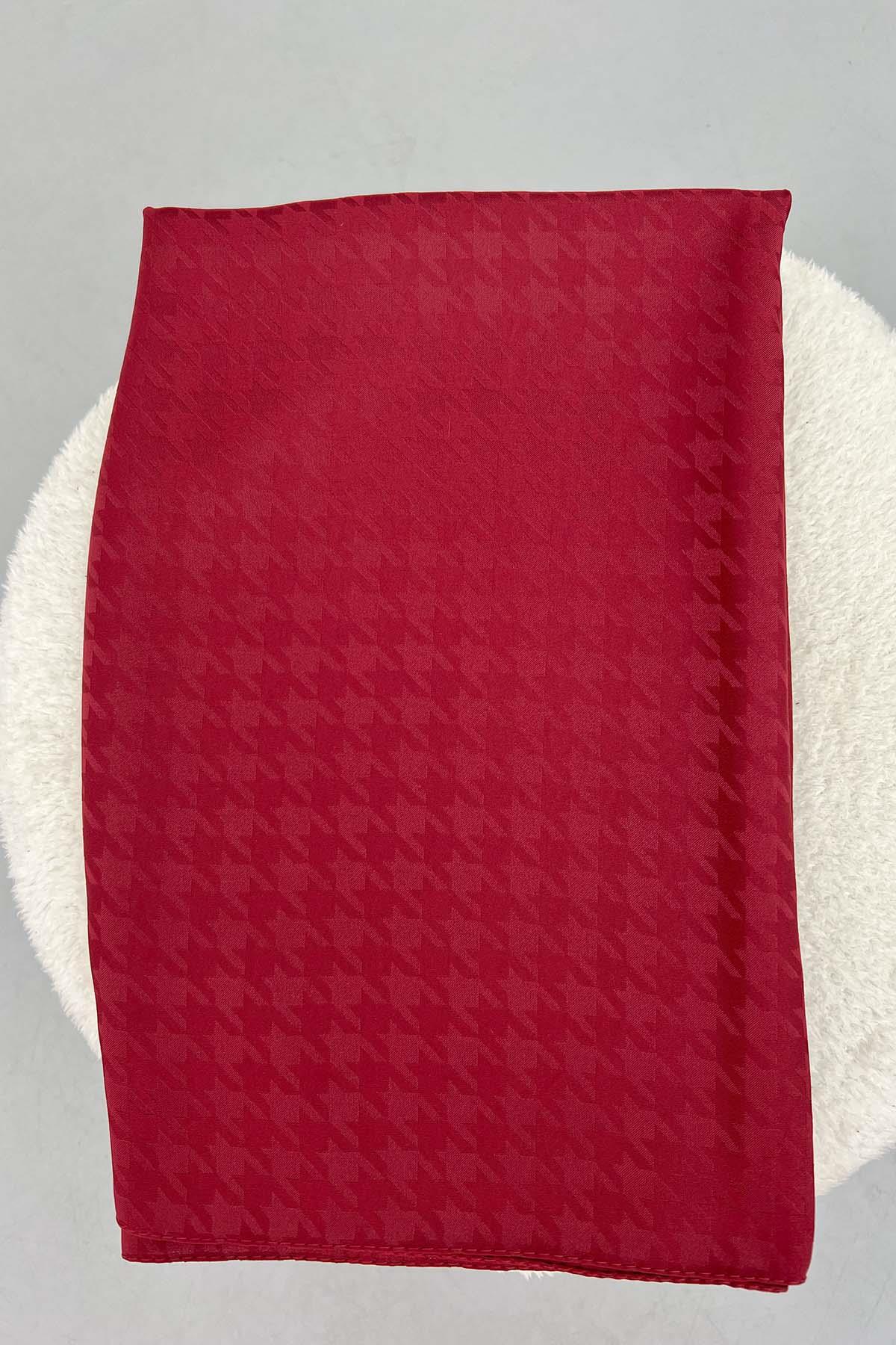Kazayağı Desenli Şal Bordo