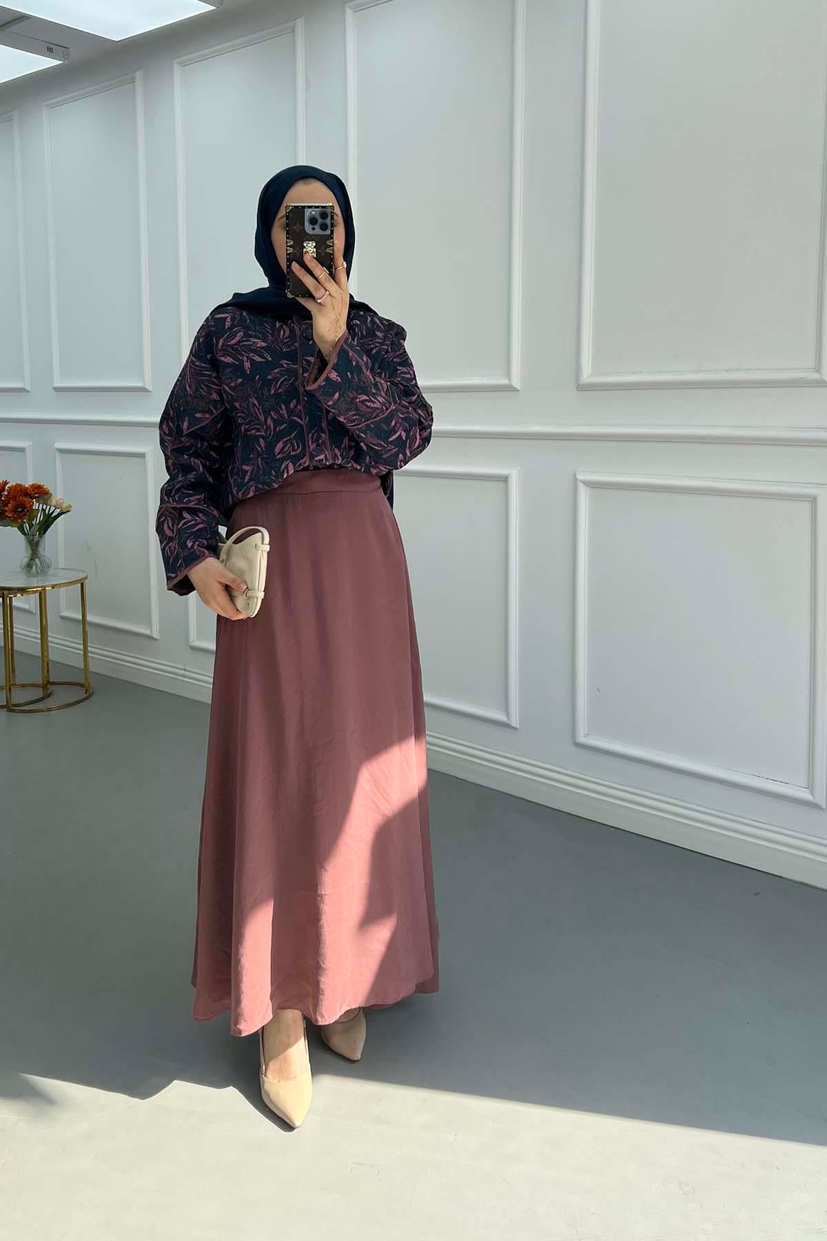 Kimono Etekli Takım Lila