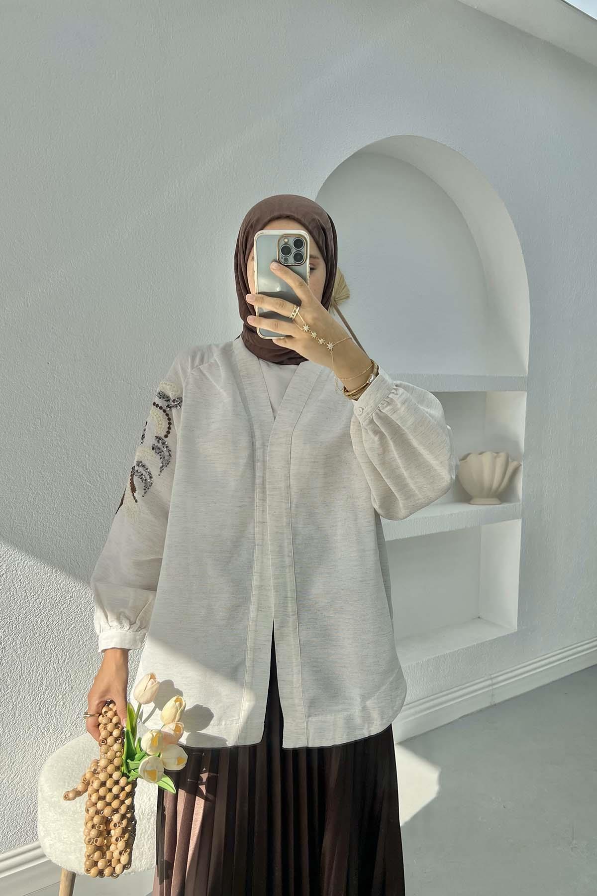 Kolu Pullu Kimono Taş
