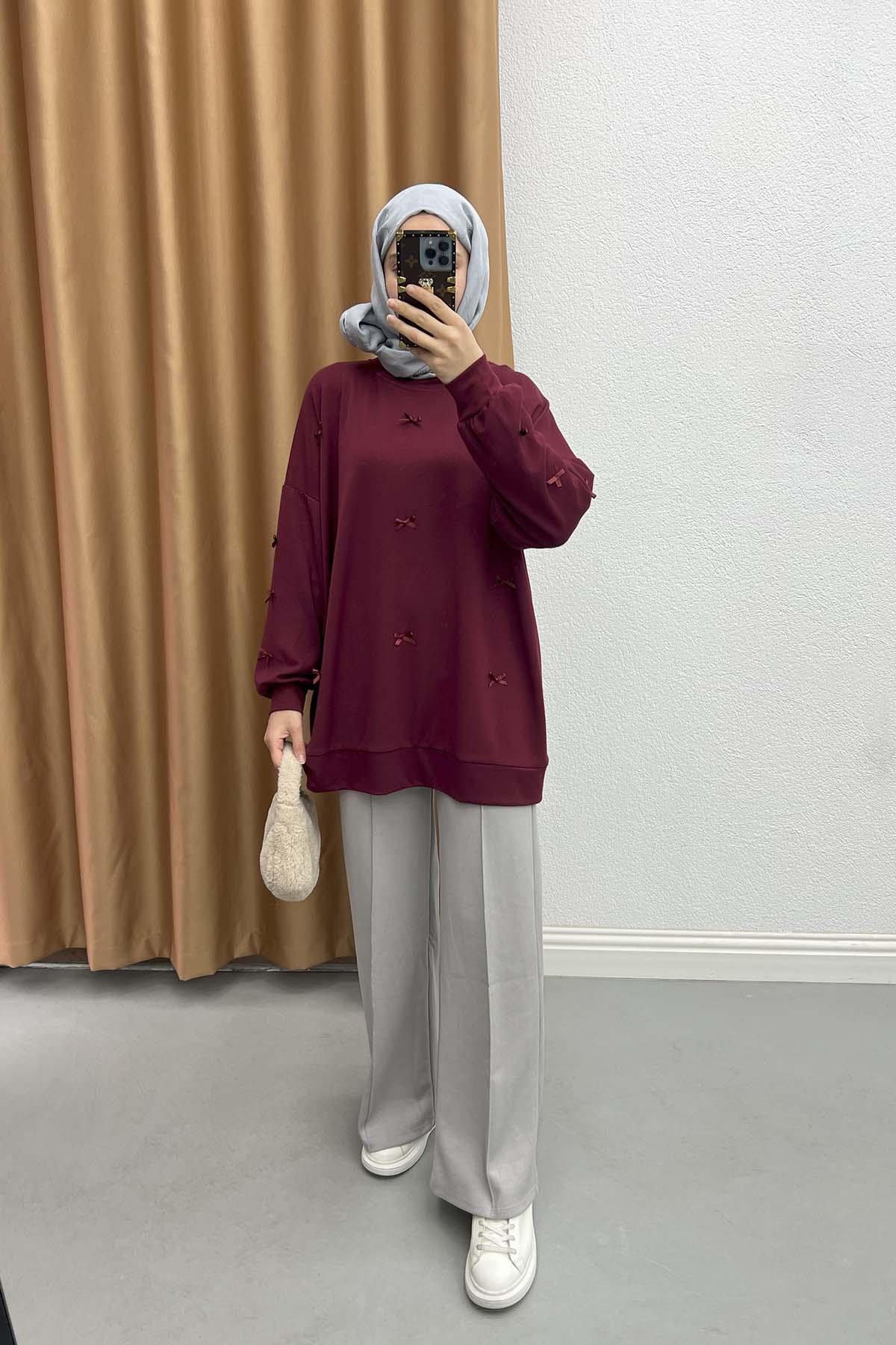 Kurdeleli Oysh Tunik Bordo