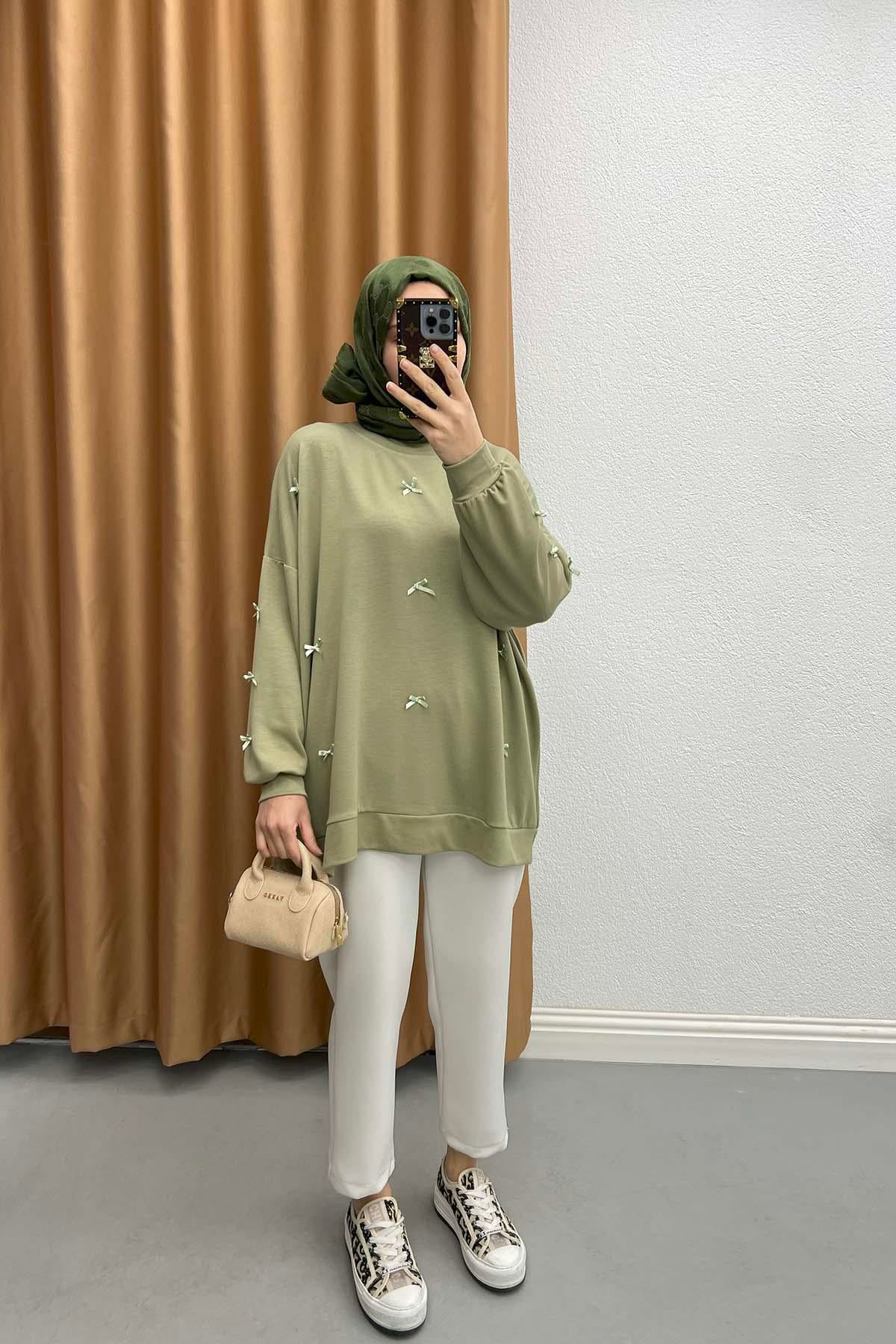 Kurdeleli Oysh Tunik Soft Yeşil