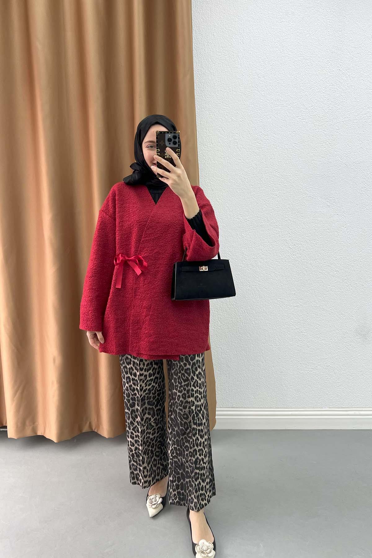 Leopar Desen Kumaş Pantolon Leopar