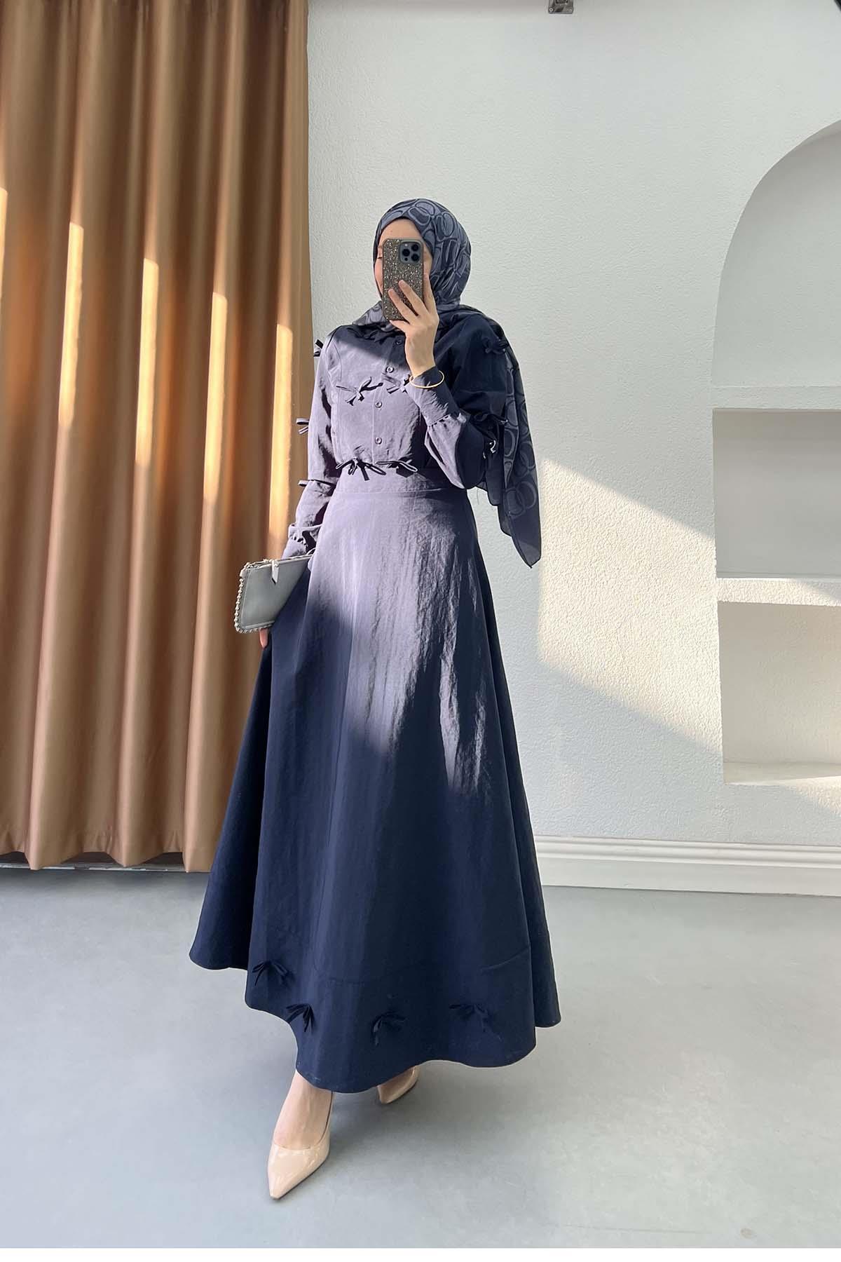 Modern Fiyonklu Mango Takım Lacivert