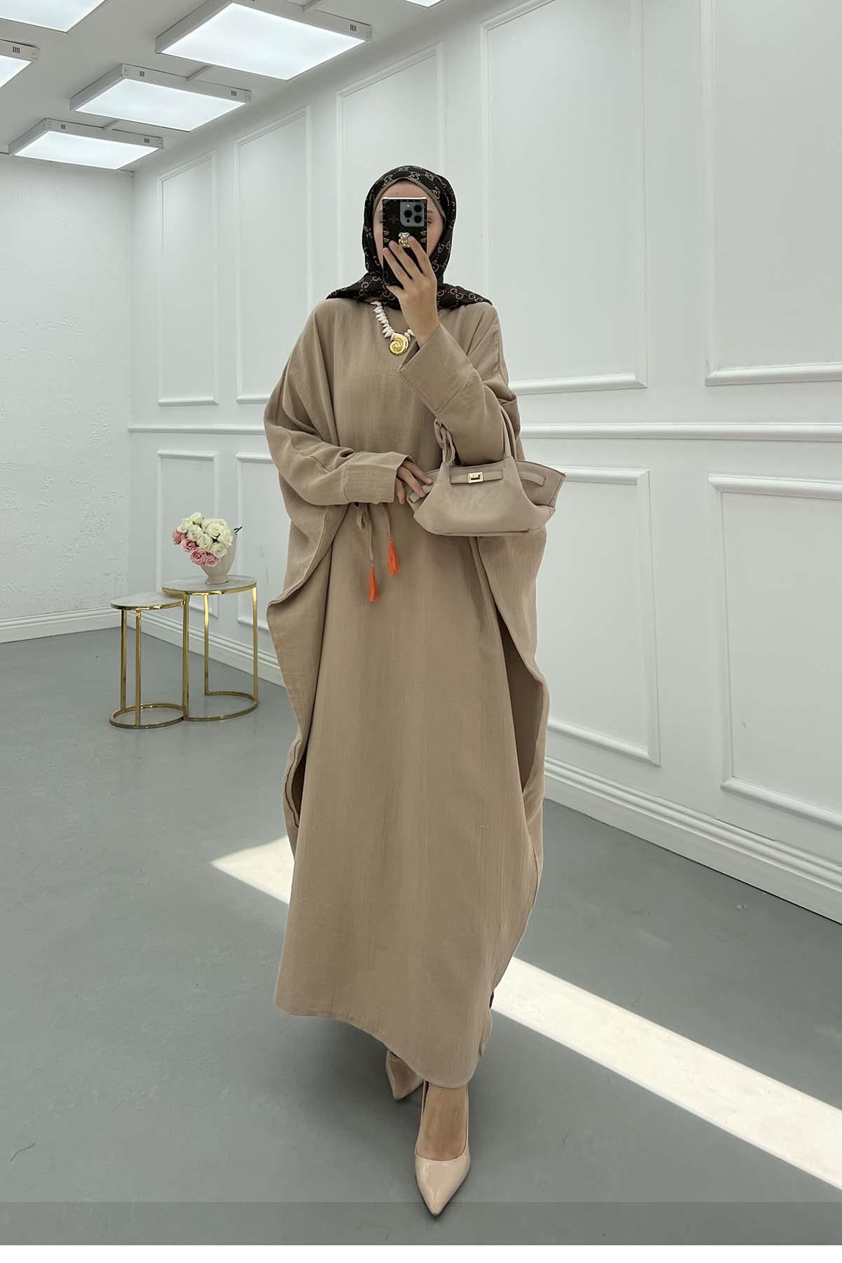 Müslin Panço Elbise Camel
