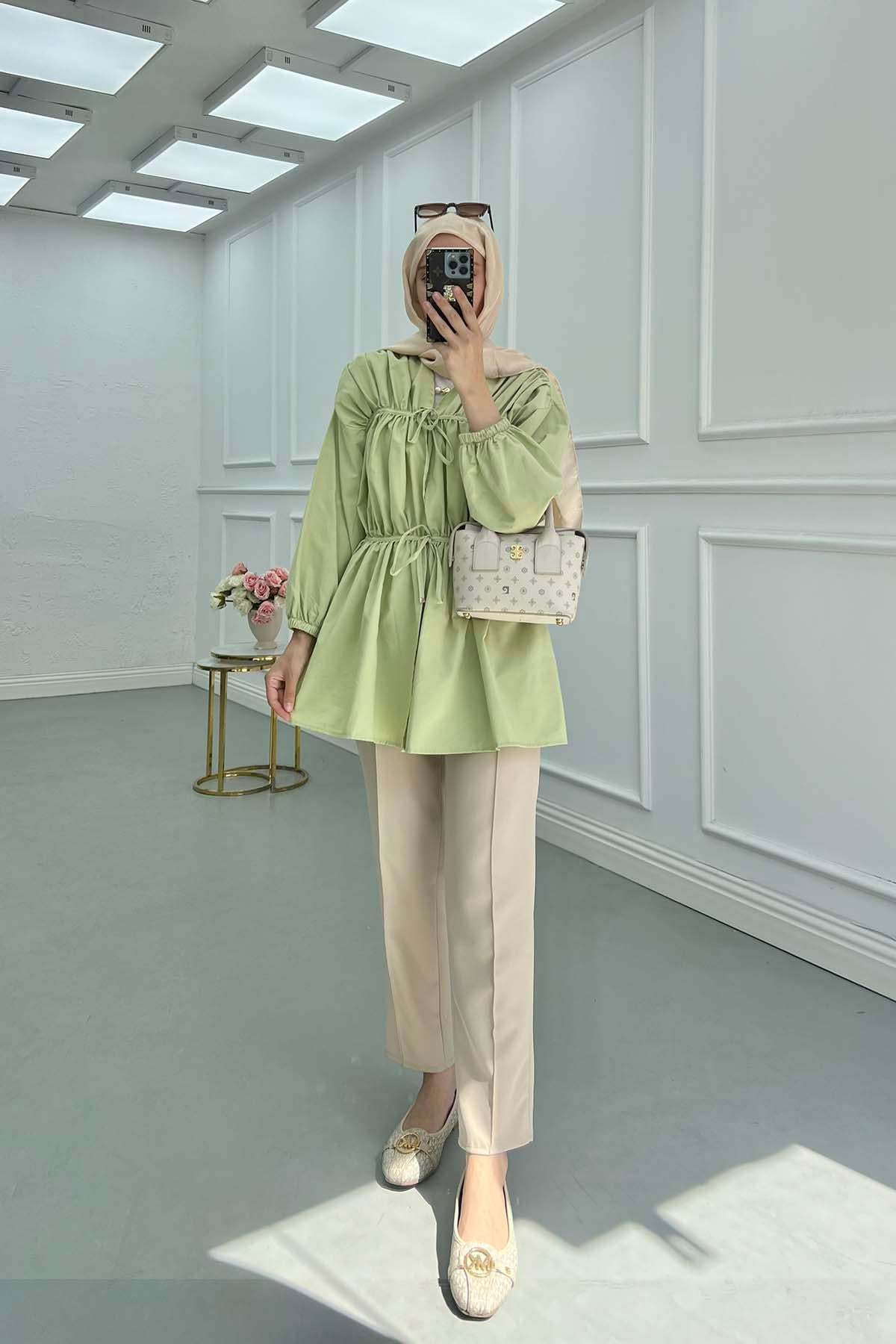 Önden Bağlamalı Kimono Yeşil
