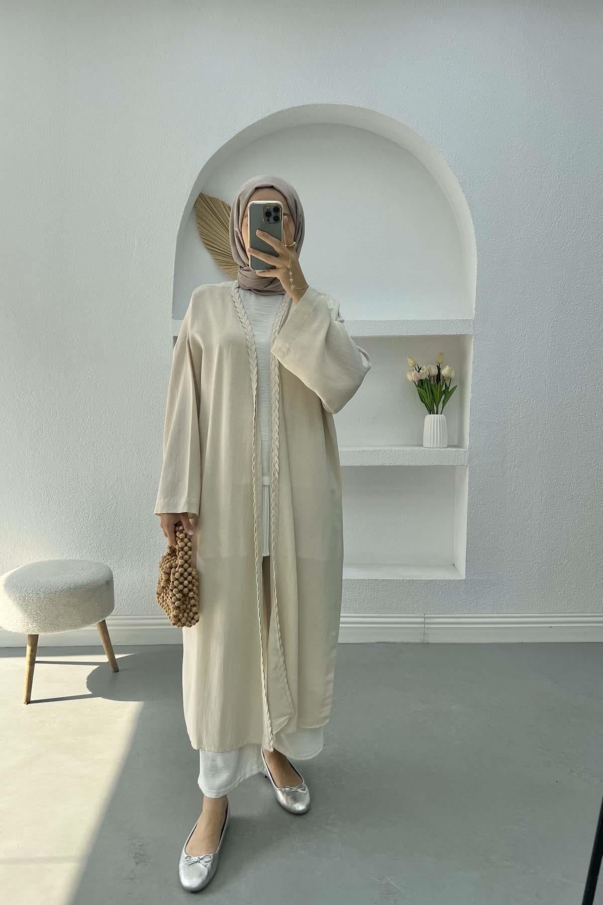 Örgü Detaylı Kimono Taş