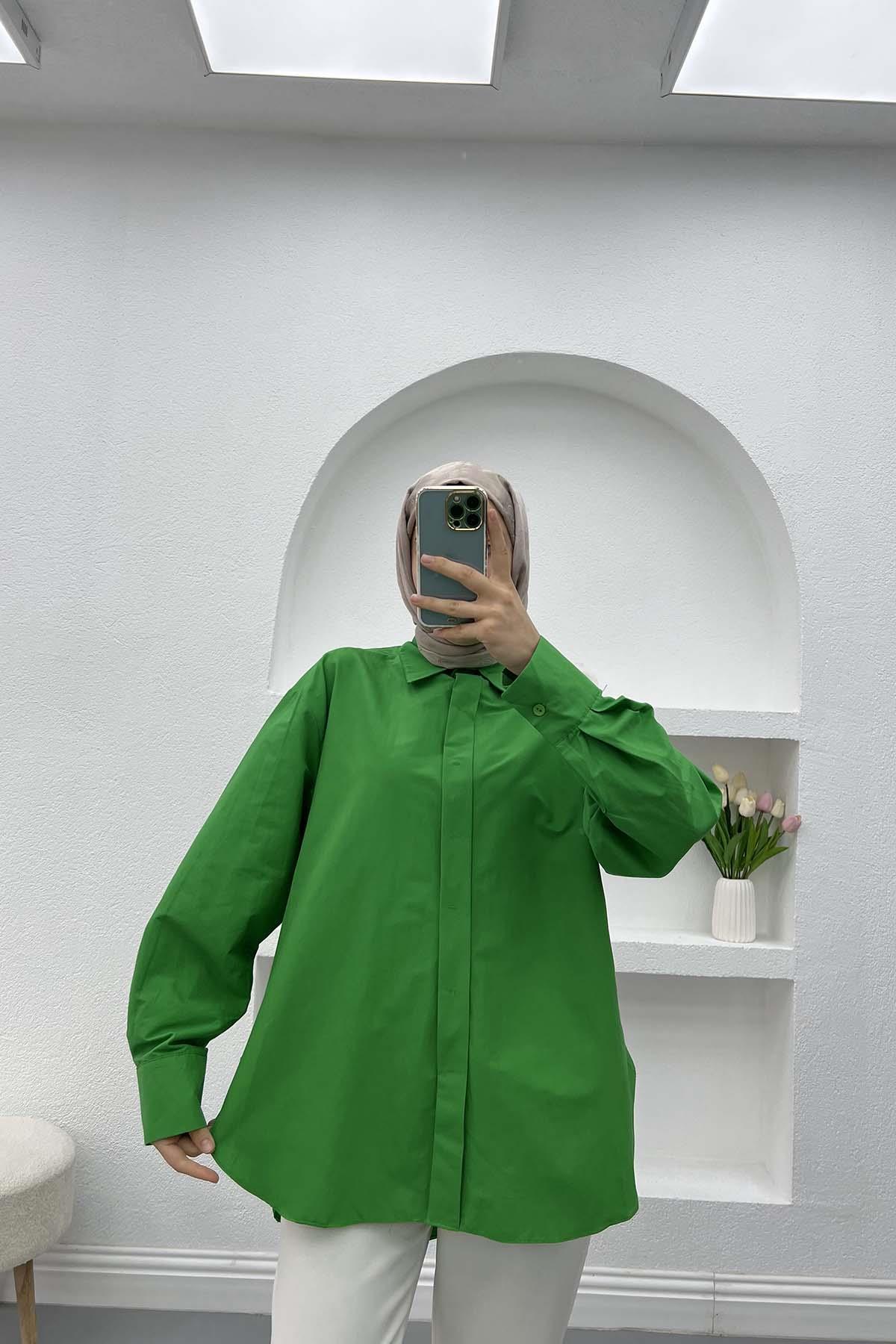 Oversize Gömlek Çimen
