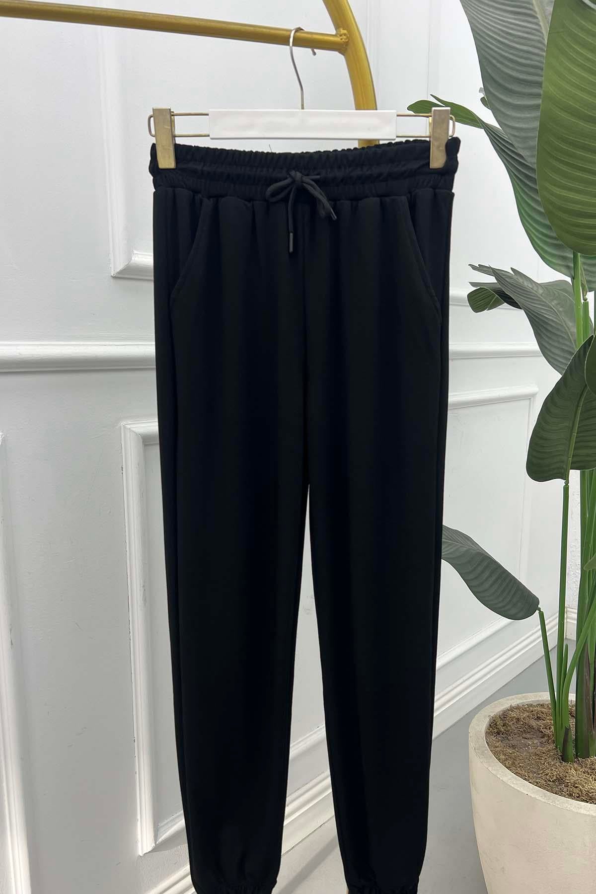 Paçası Lastikli Oysho Pantalon Siyah