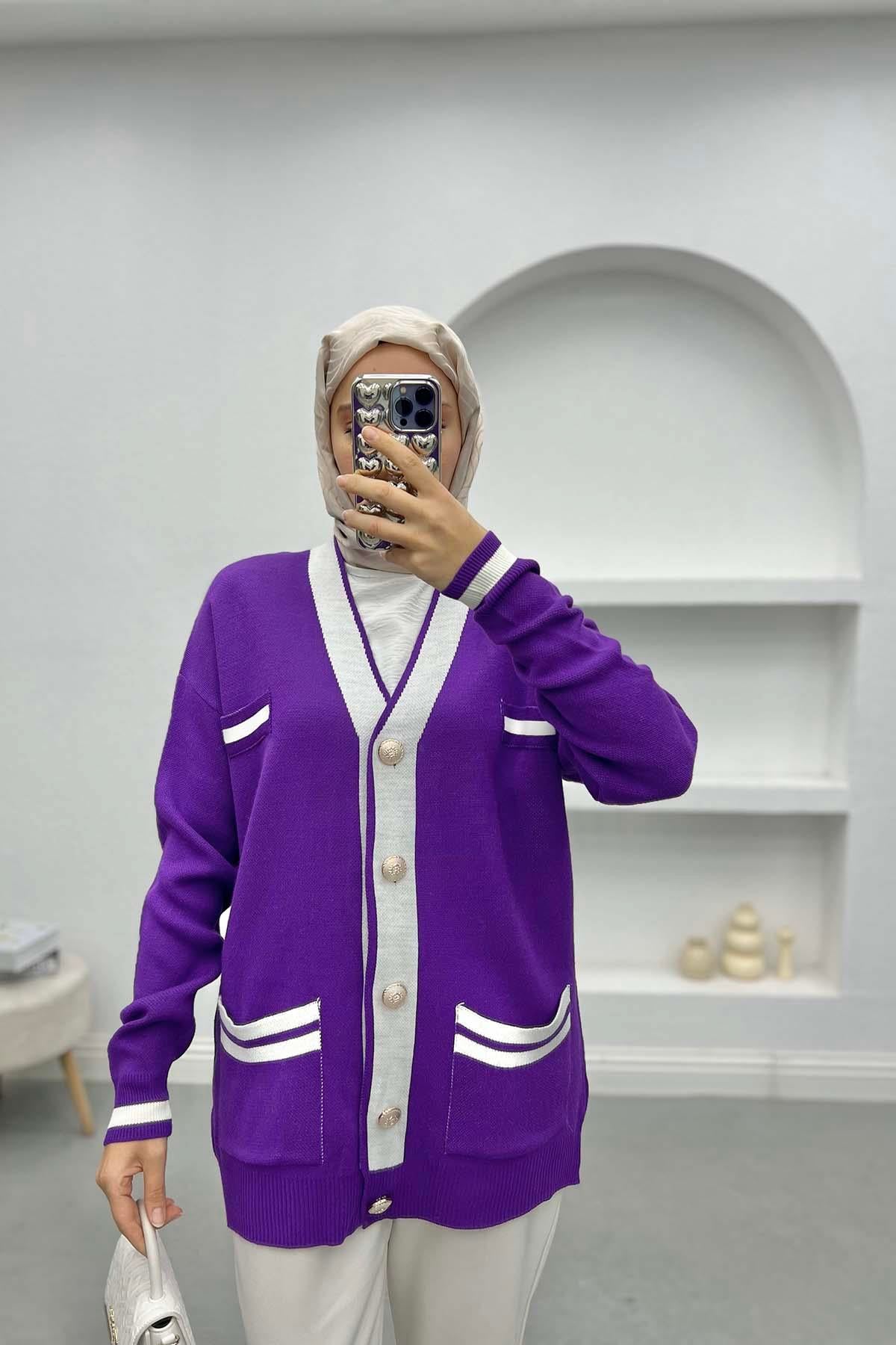 Pinterest Hırka Mor