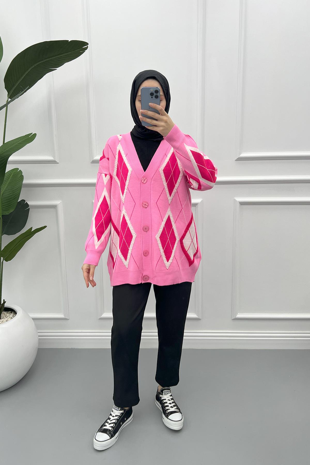 Punch Hırka Pembe