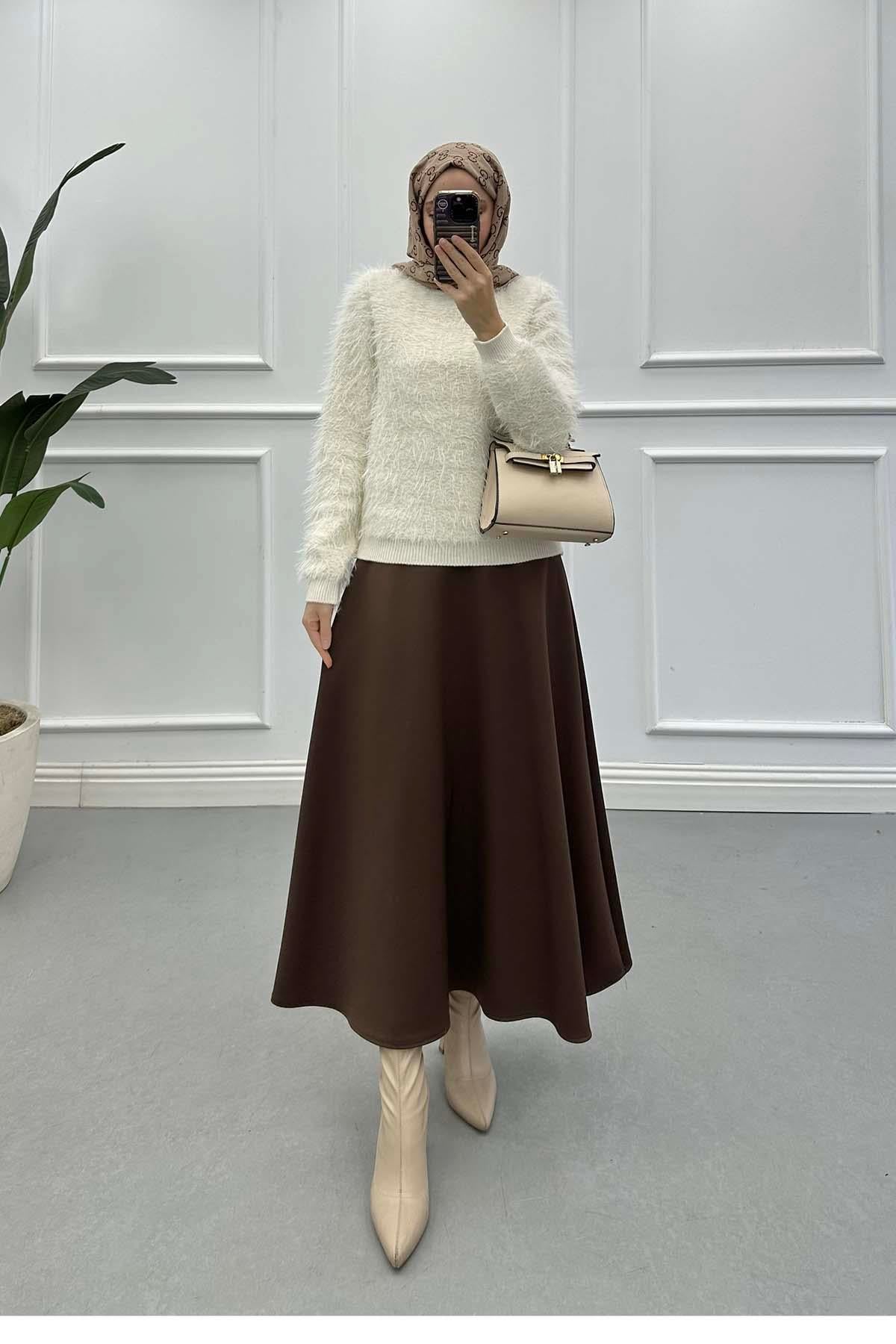 Sakallı Triko Kazak Ekru