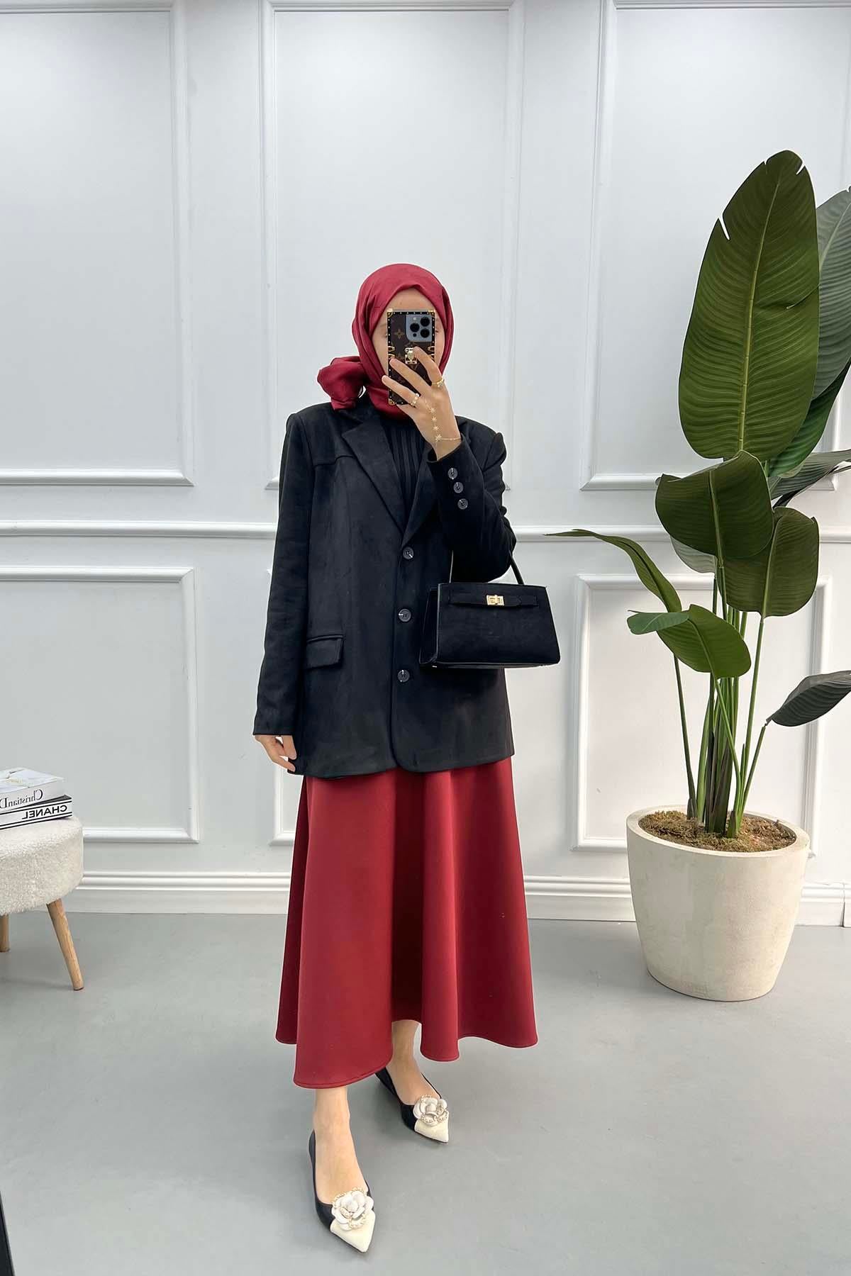 Süet Blazer Ceket Siyah