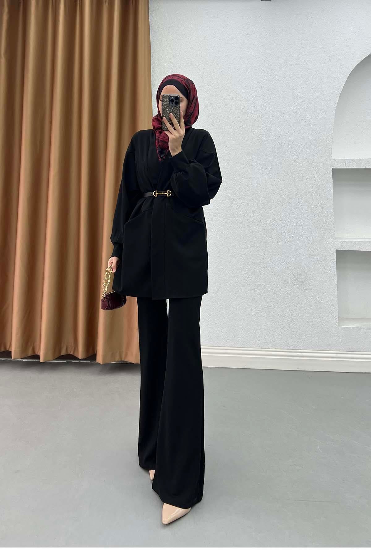 Torba Cepli Yarasa Kol Kimono Siyah
