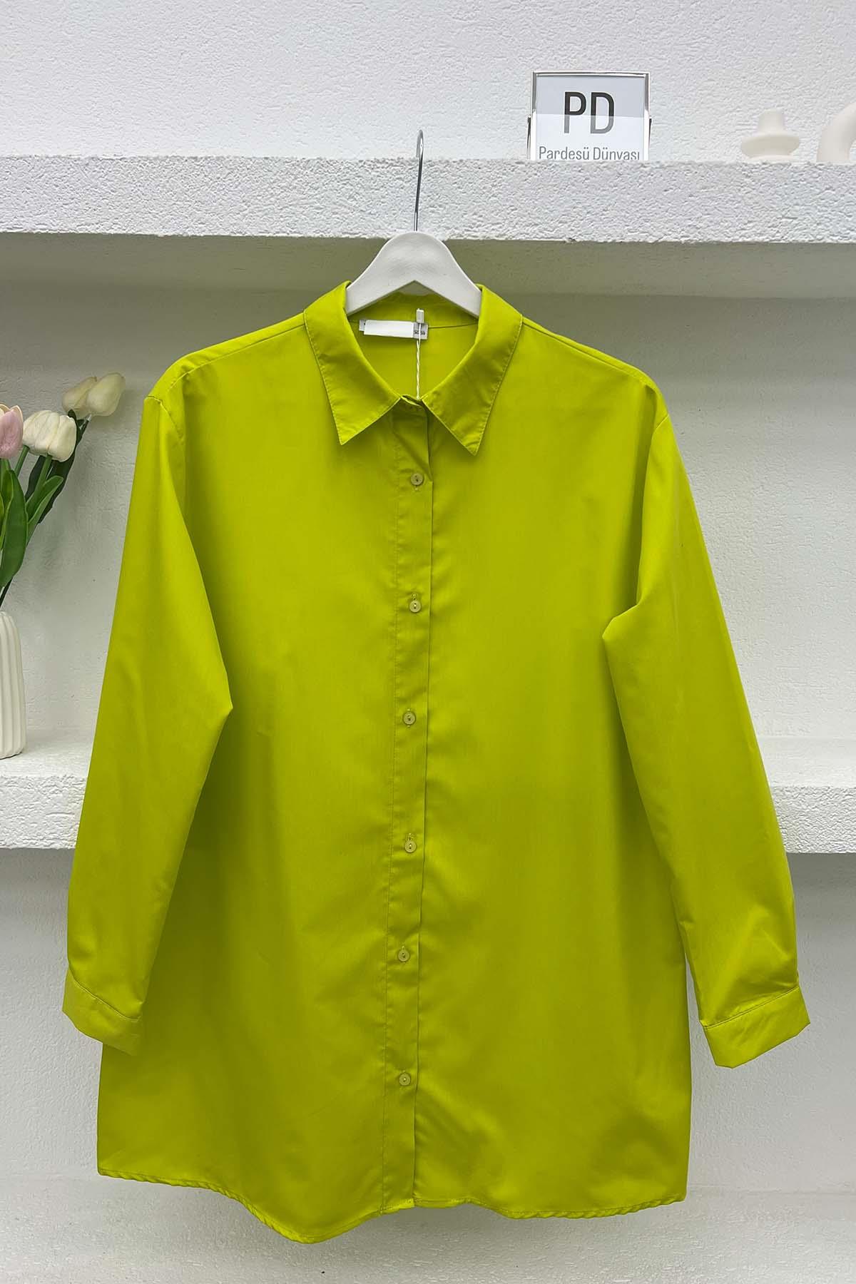 Tunik Gömlek Neon Sarı