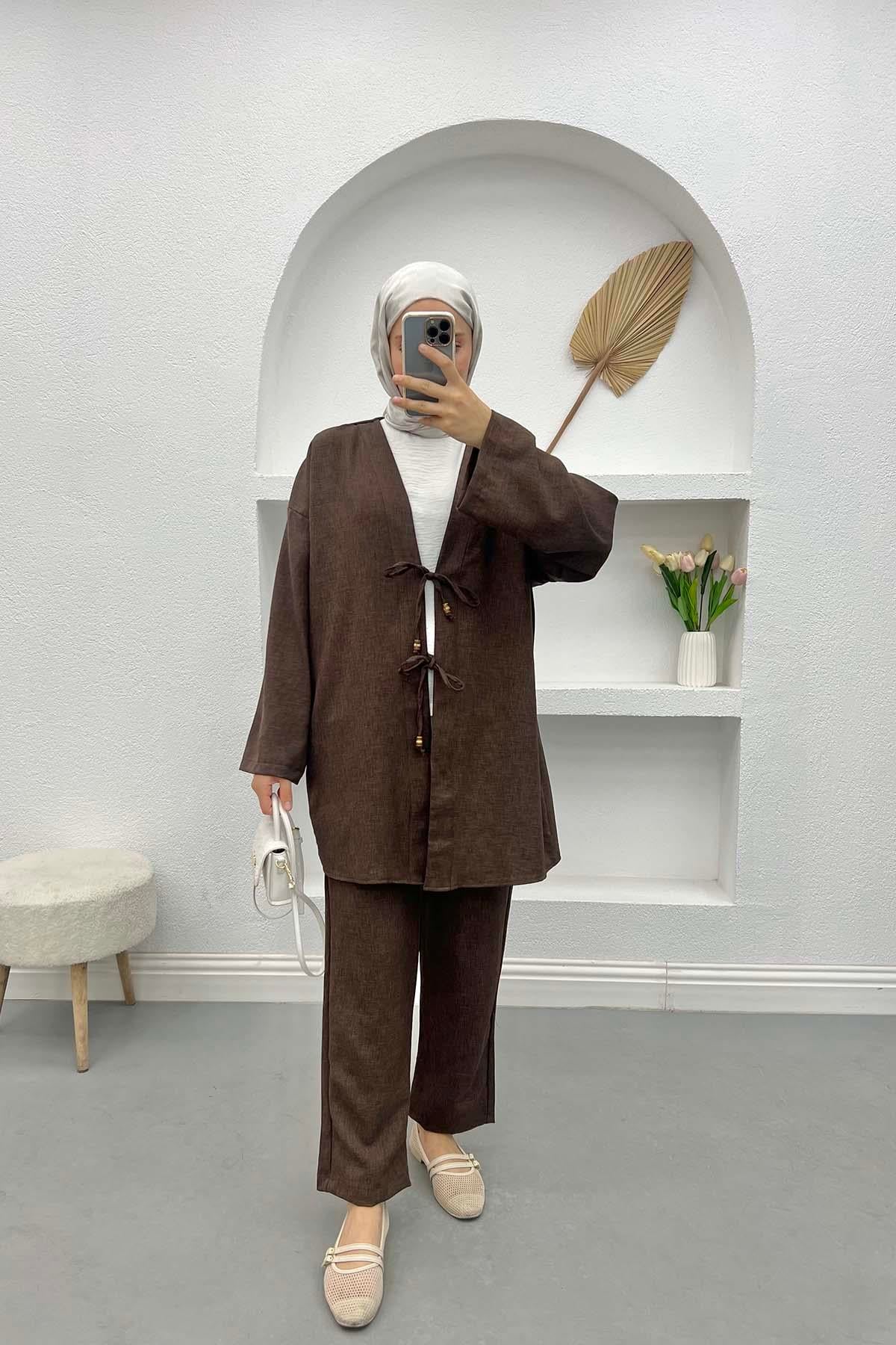 Viral Kimono Takım Acı Kahve