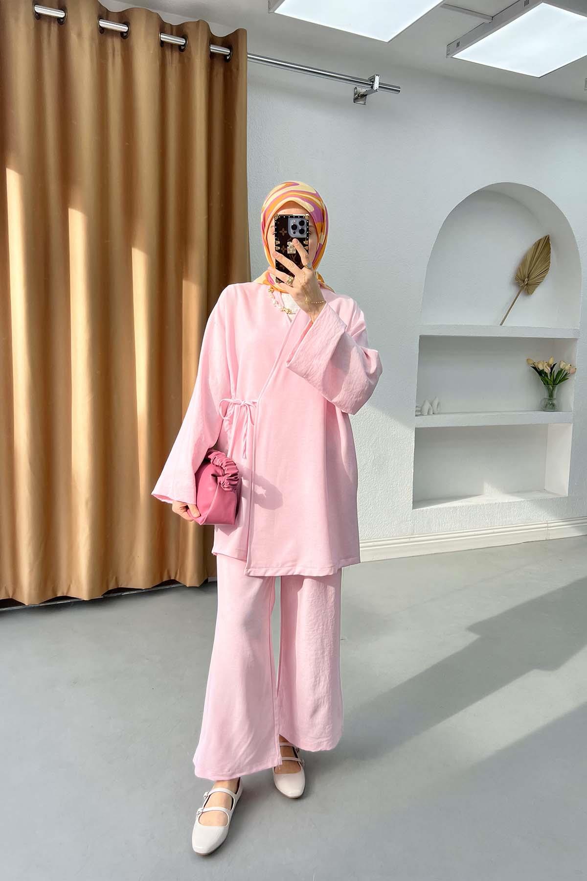 Yan Bağlamalı Takım Pembe