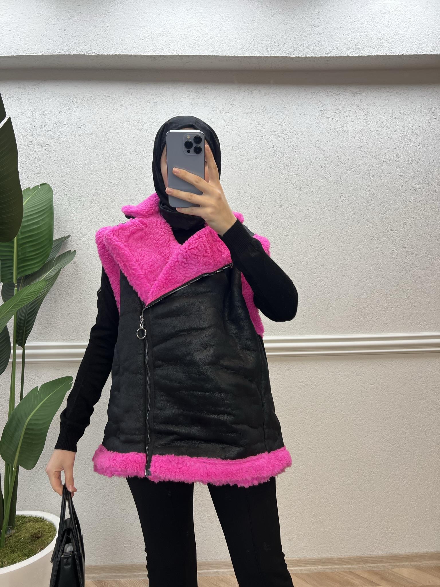 Yünlü Yelek Pembe