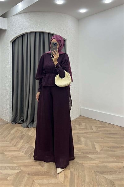 Kuğu Salaş Pelerin Takım Bordo