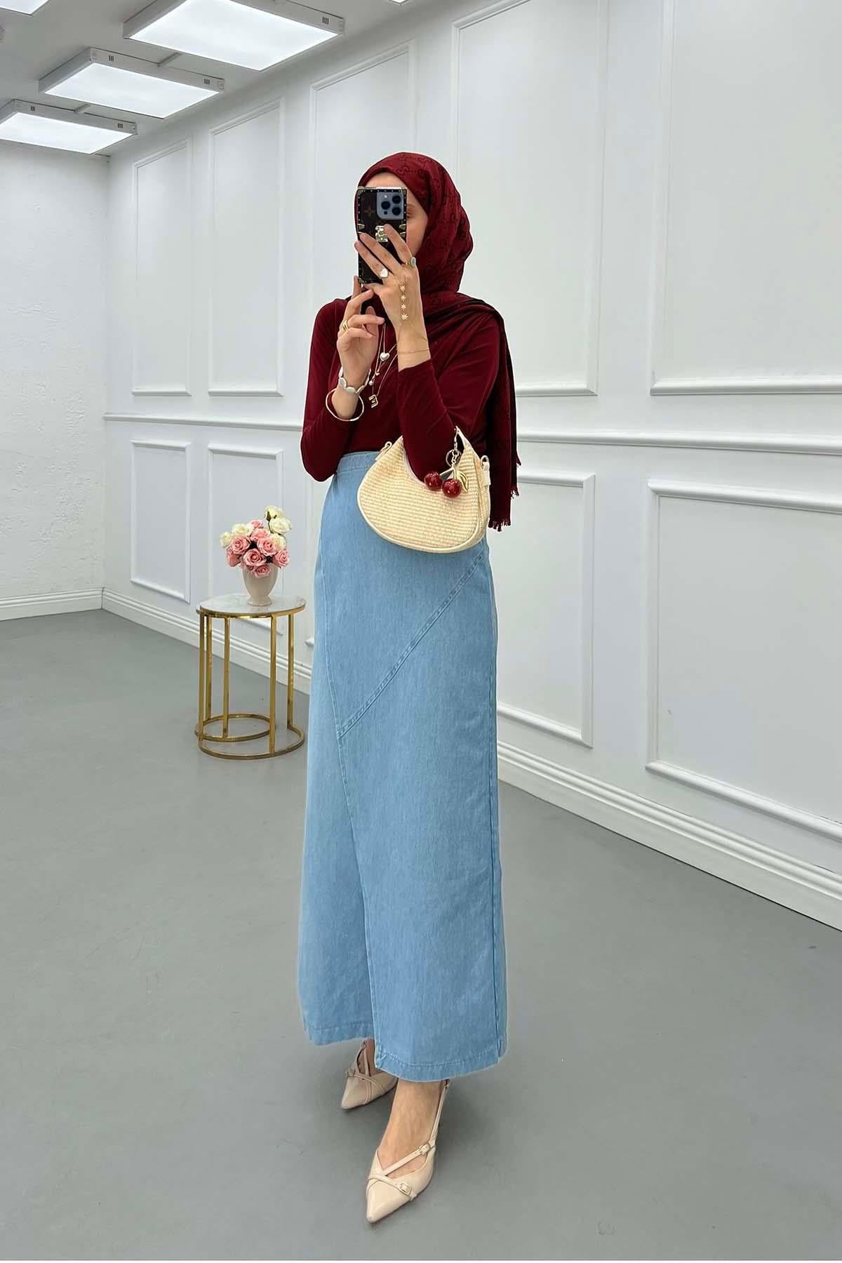 Anvelop Kot Etek Açık Mavi