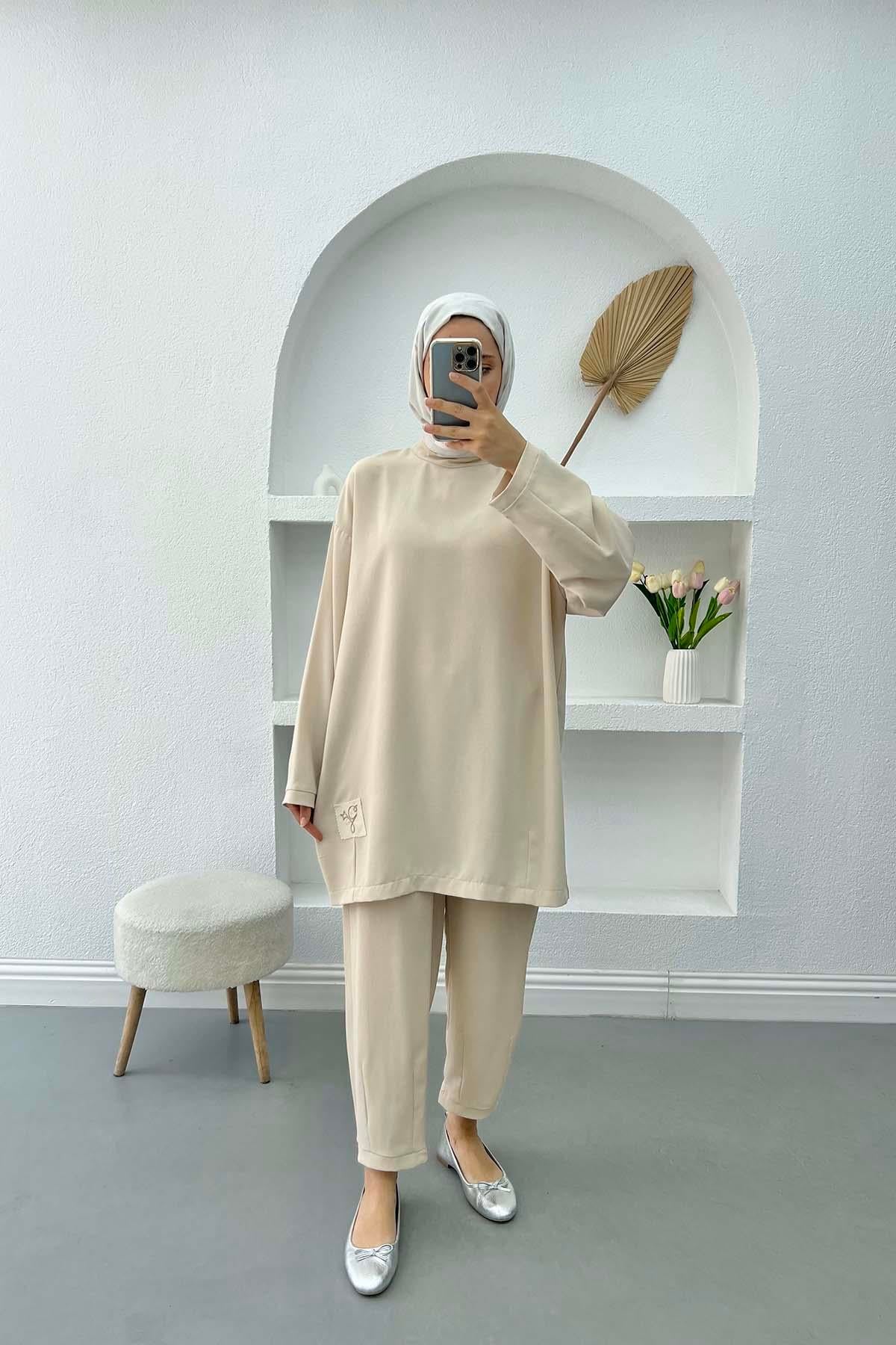 Armalı Tunik Takım Bej