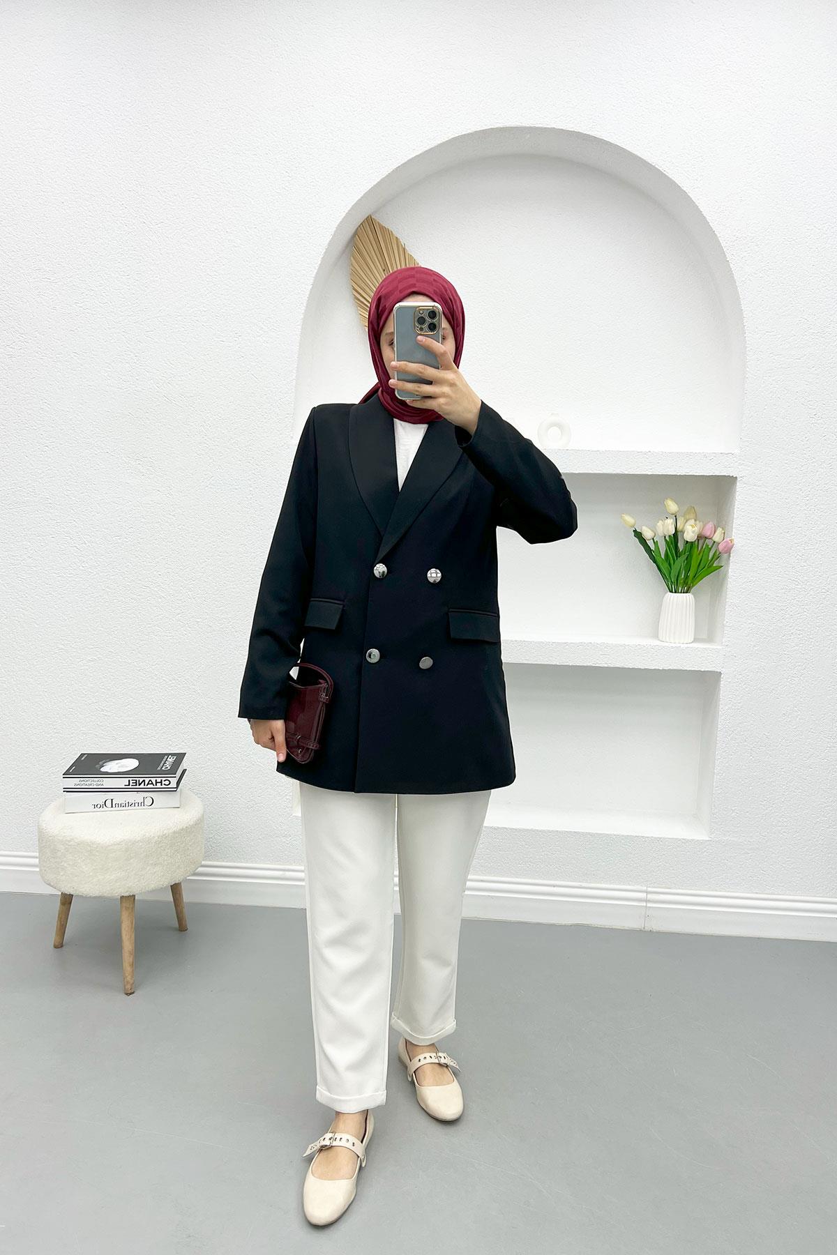 Astarlı Blazer Ceket Siyah