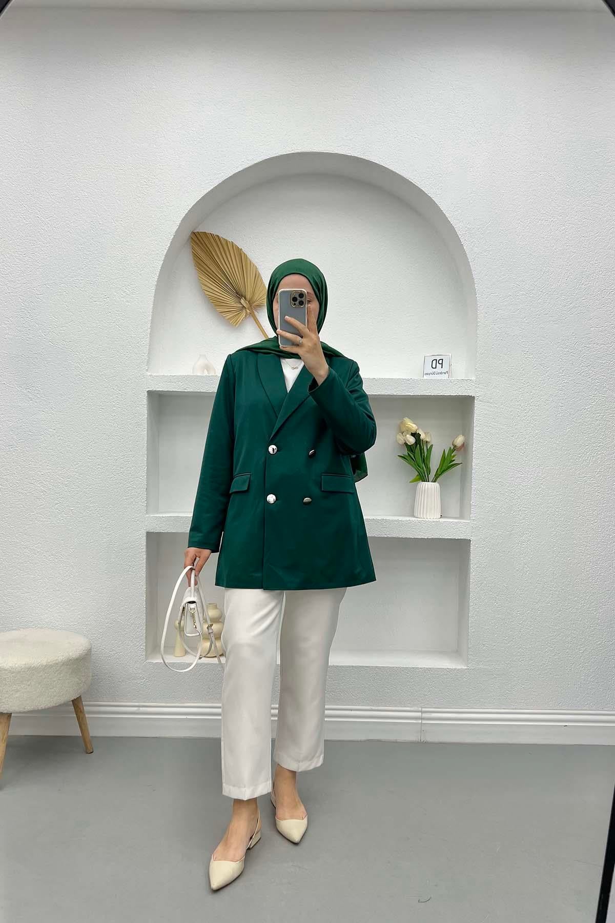 Astarlı Blazer Ceket Zümrüt Yeşili