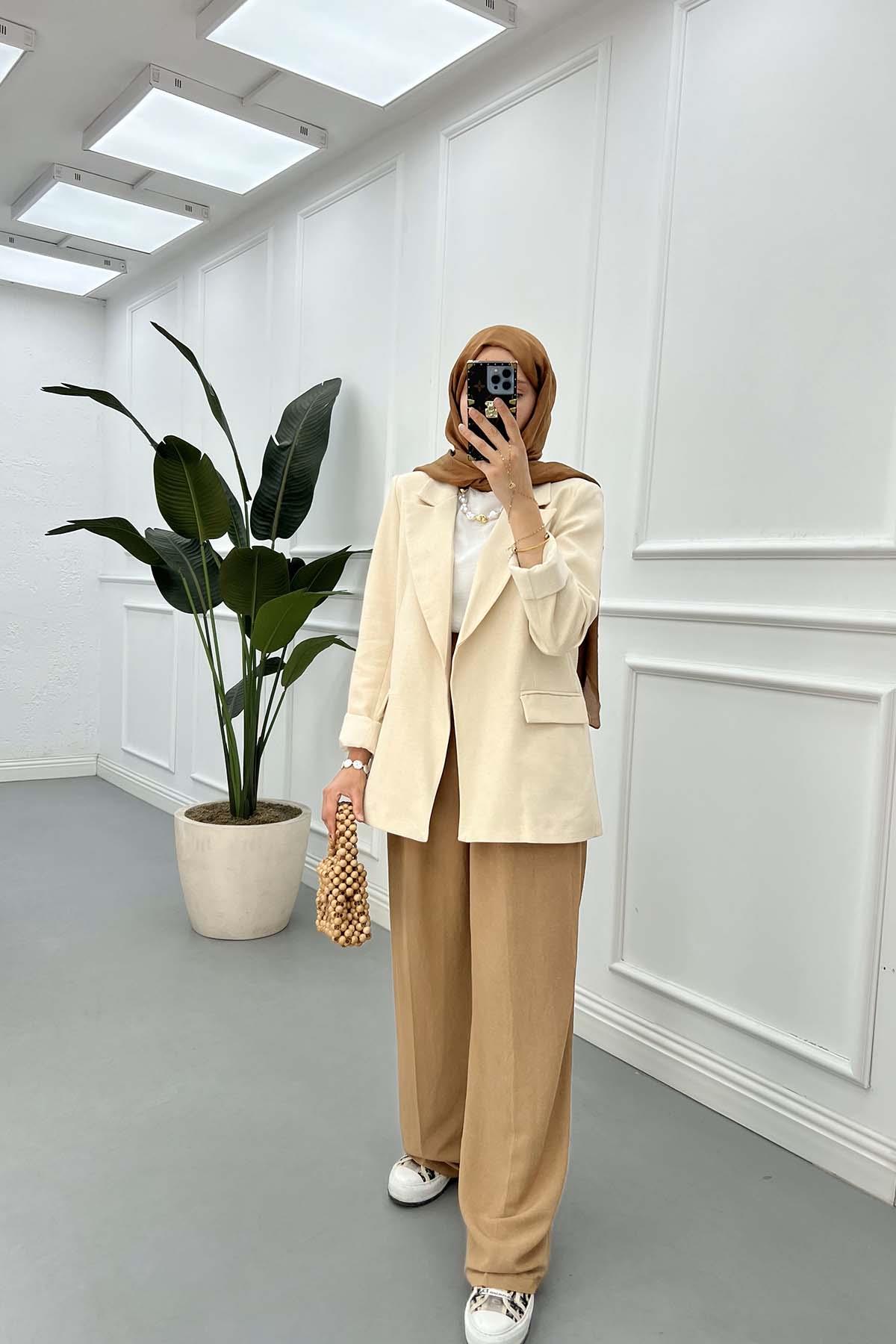 Astarlı Cotton Ceket Bej