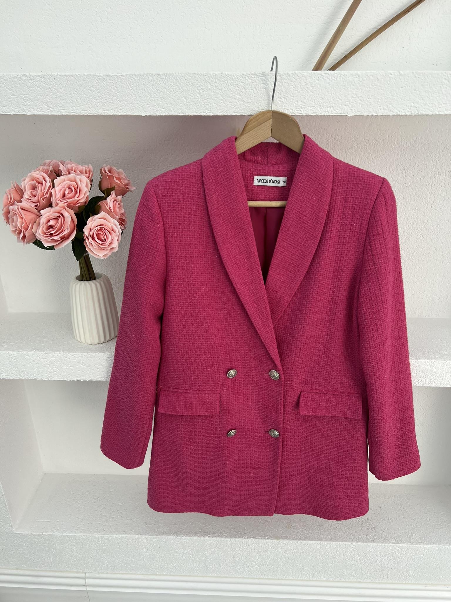 Astarlı Tüvit Ceket Pembe