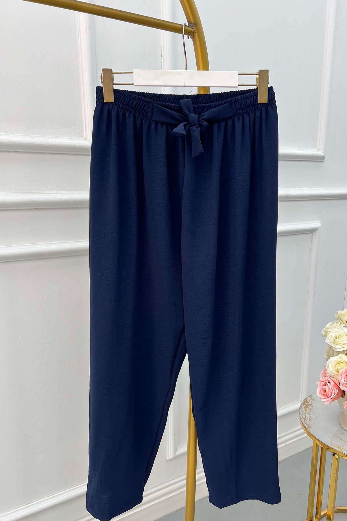Bağlamalı Pantalon Lacivert